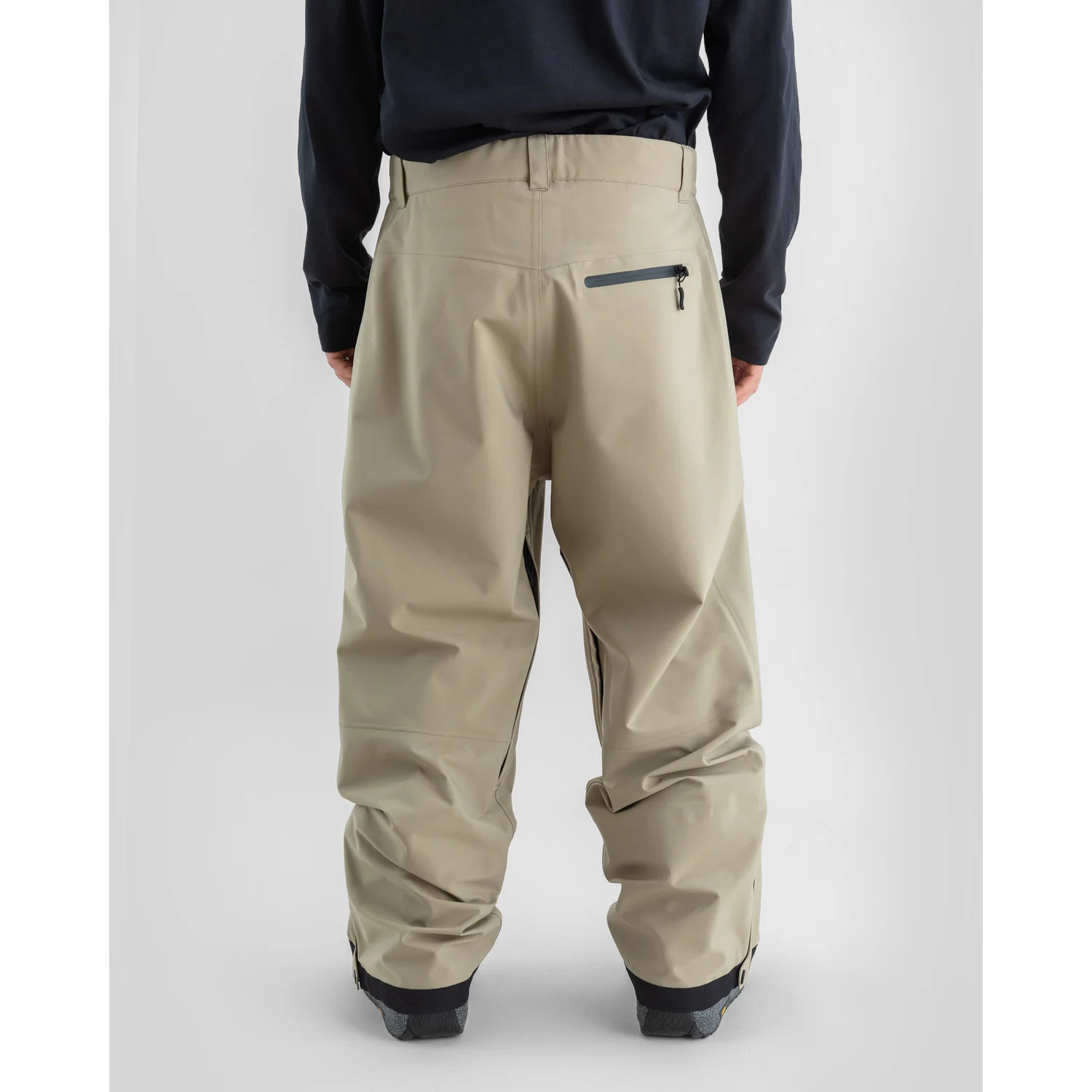 Skihose, Beige, Reißverschlusstasche, Gürtelschlaufen, Weites Bein