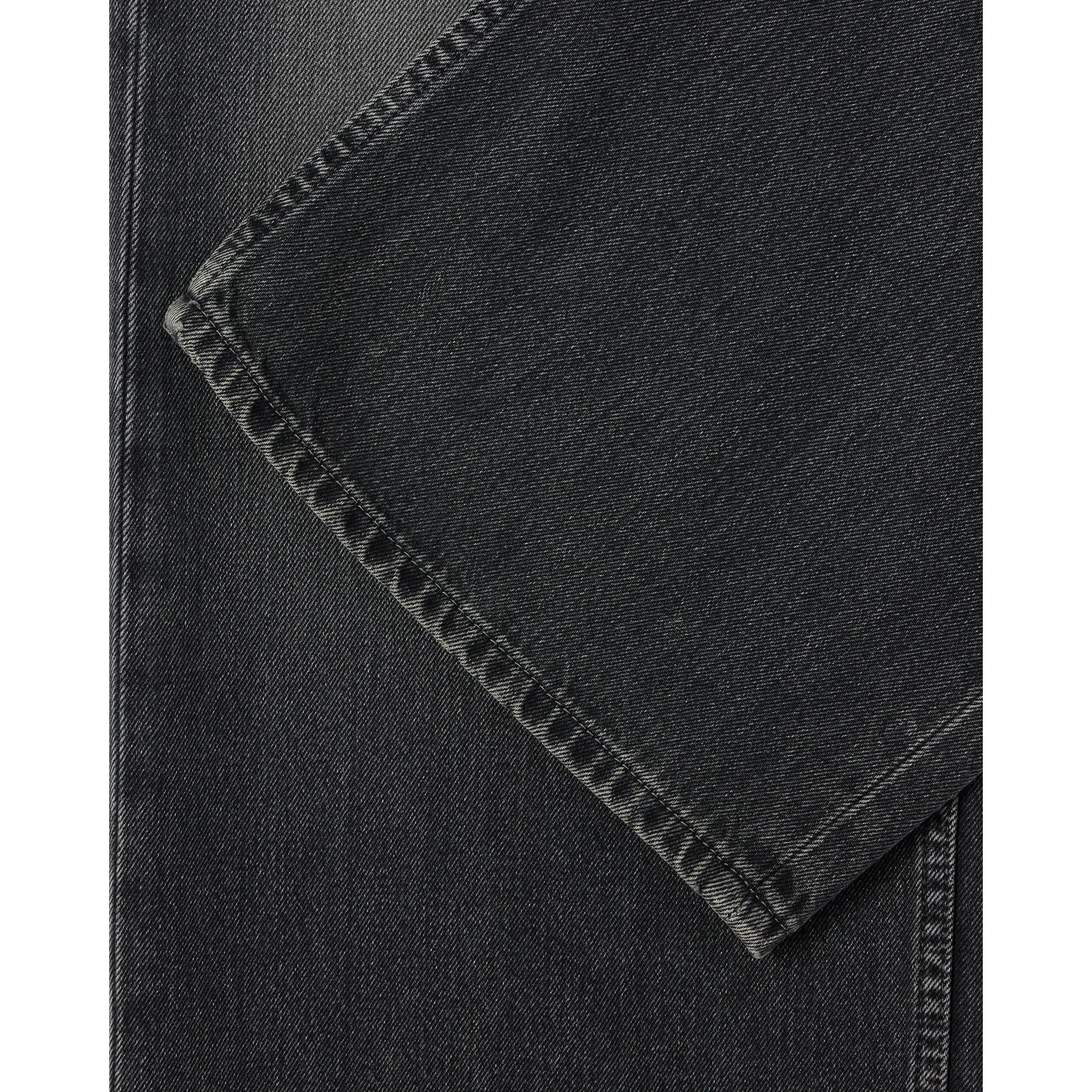 Schwarzer Denim, Jeansstoff, Köperbindung, Kontrastnähte