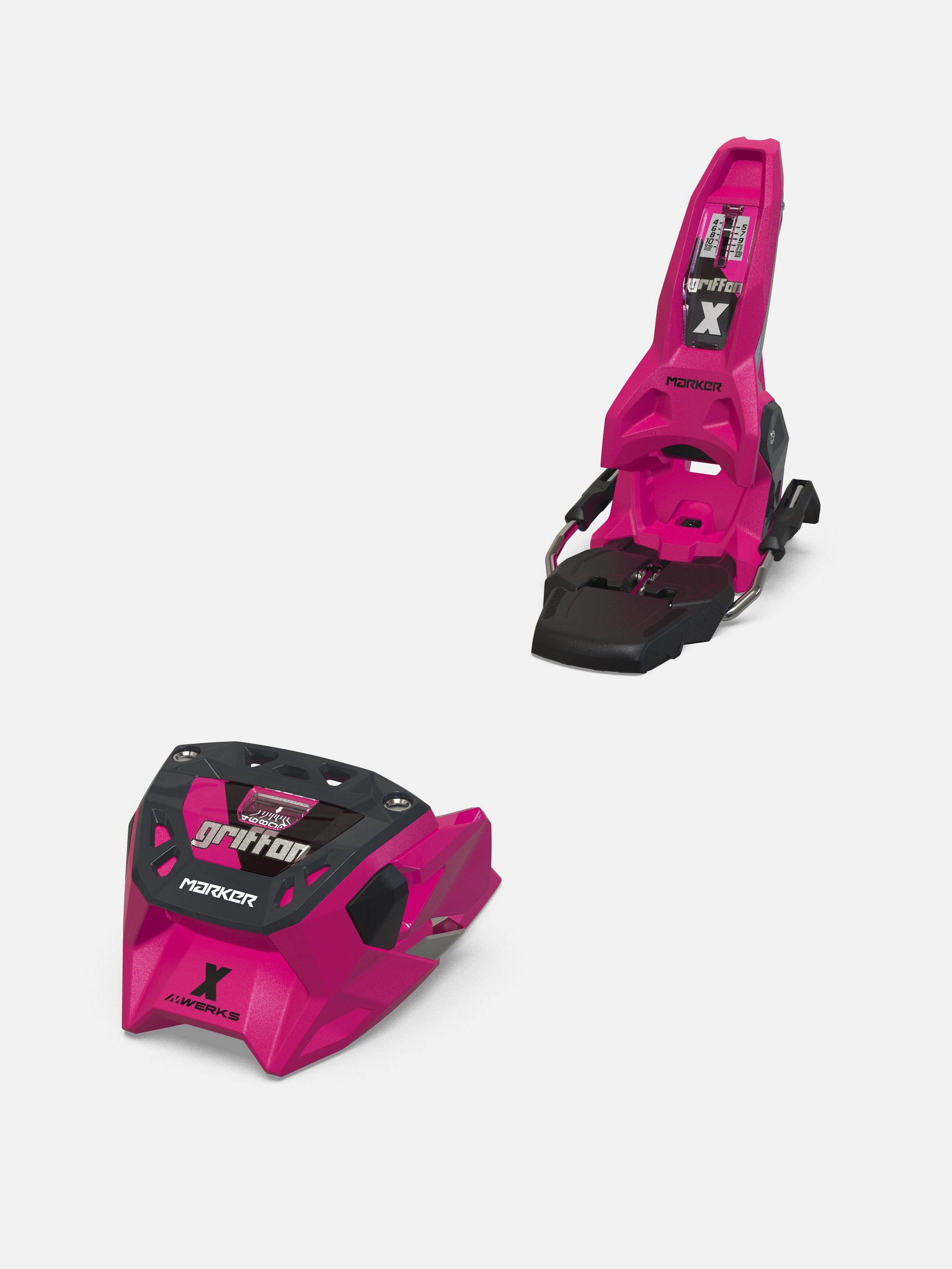 Ensemble de skis, fixation, Nastro, rose, chaussure de ski, fixations de ski, rose, fixation rose, fixations de snowboard, Griffon X