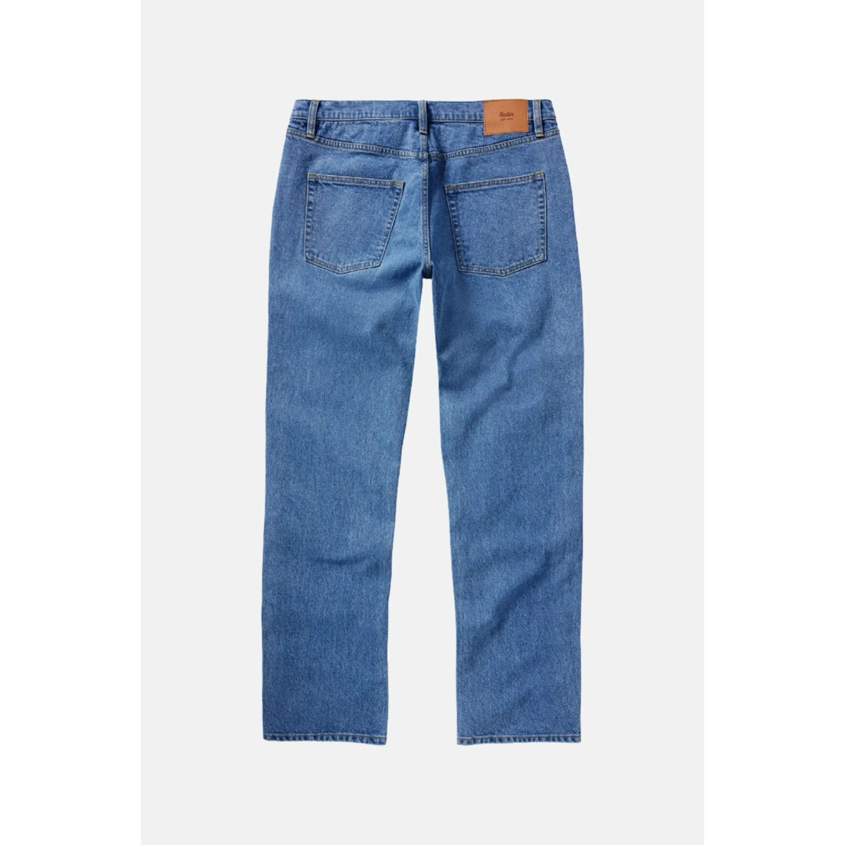 Ren 57 Classic Straight Pantalon, jean, poches arrière, bleu moyen, passants de ceinture, jean, denim, poches arrière, bleu, coupe droite