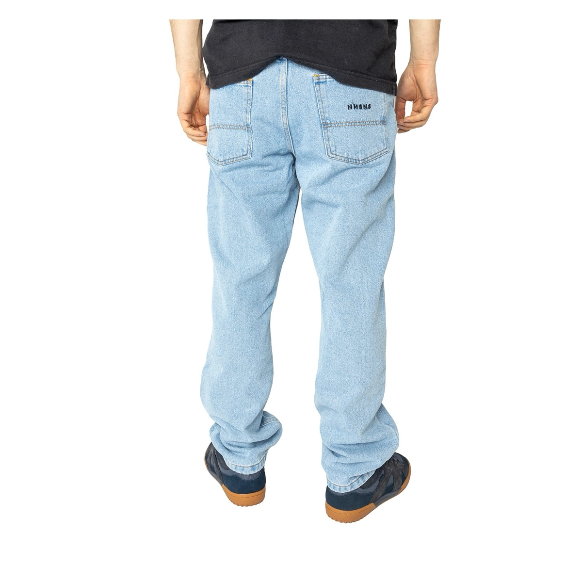  Jeans, Hellblau, Gesäßtaschen, Looser Sitz, Denim-Hose