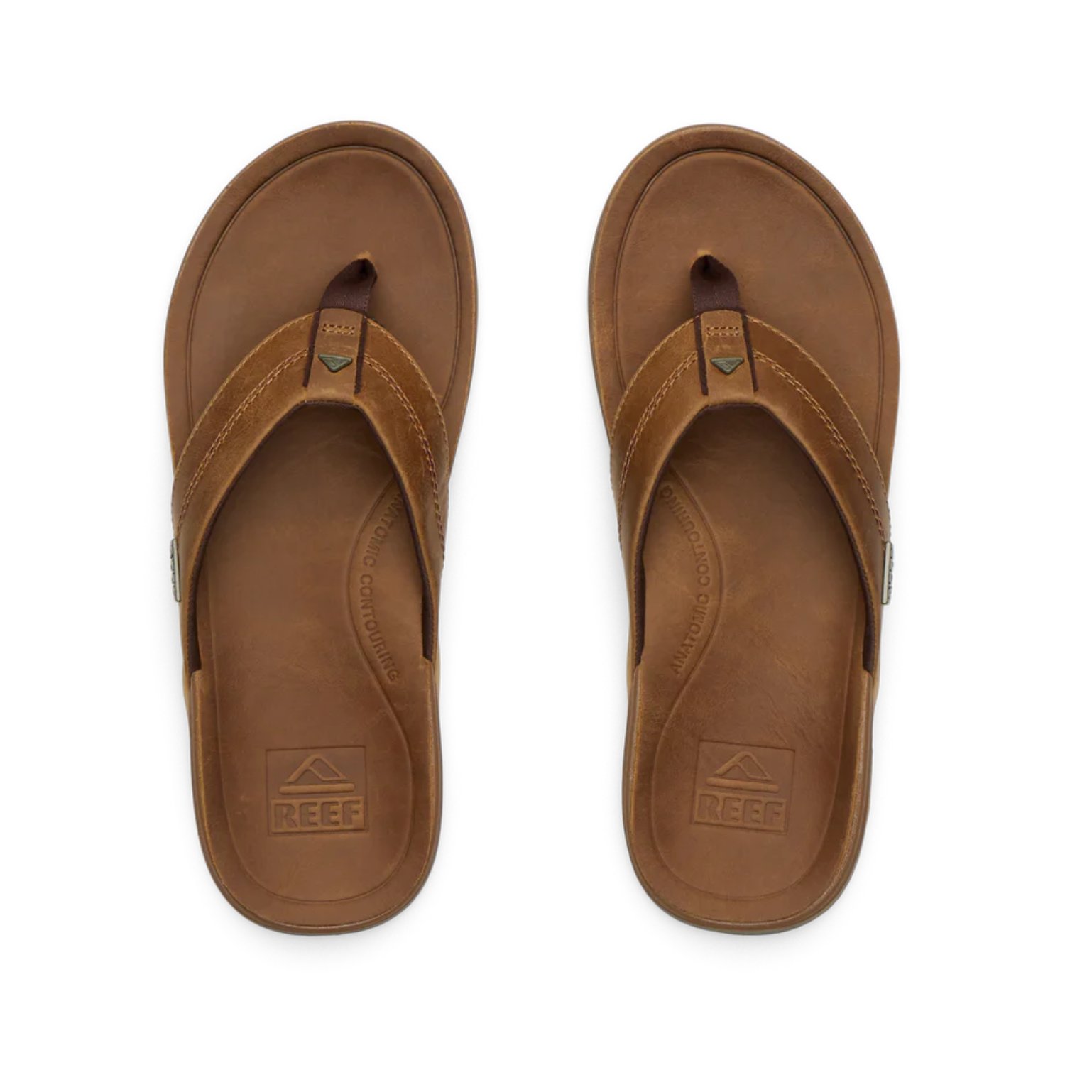 Sandales, tongs Flip, marron, semelle en caoutchouc, lanières