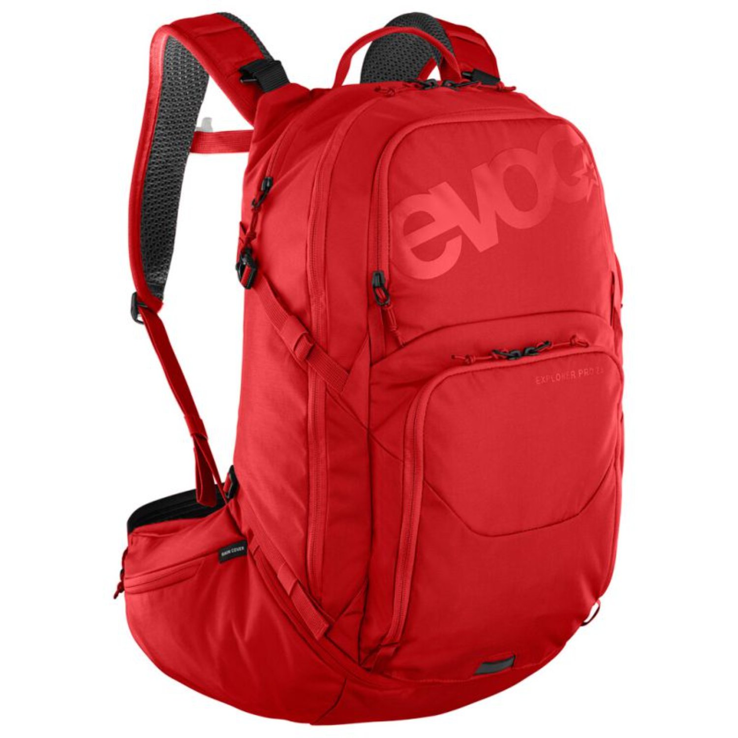 Sac à dos, rouge, poche avant, sac à dos de taille moyenne, bretelles en filet