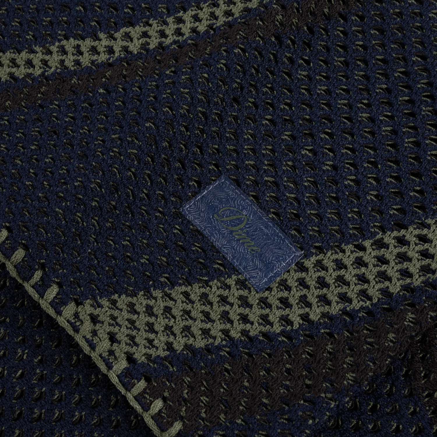 Schal, Strickgewebe, Dunkelblau, Mehrfarbig, Strukturmuster
