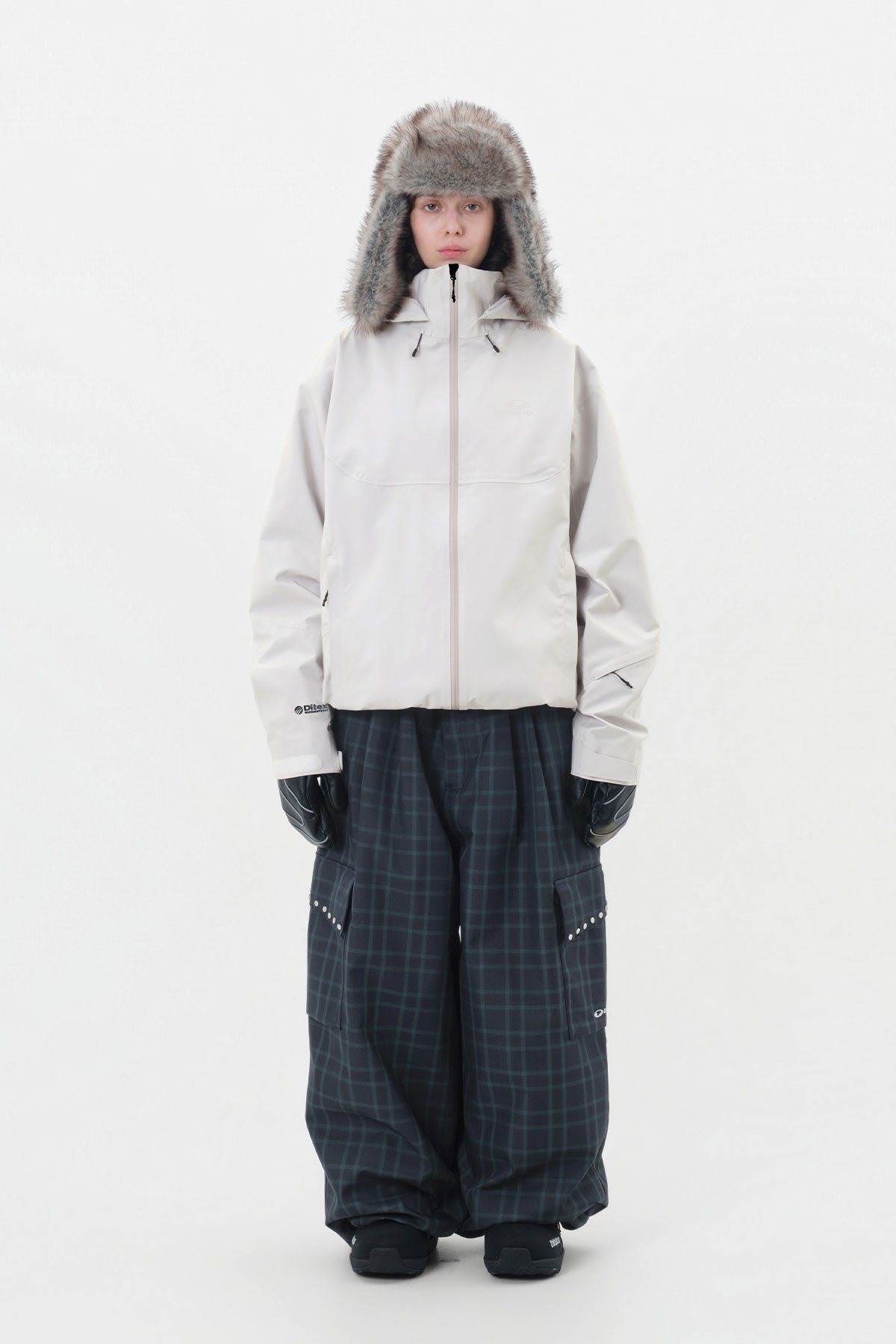 Veste d'hiver, capuche en fourrure, pantalon, pantalon de ski, pantalon de snowboard