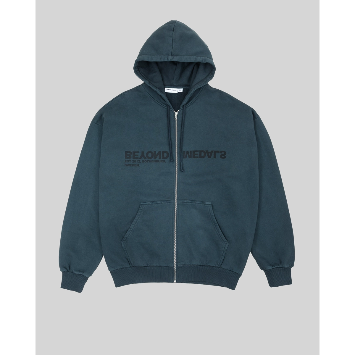 Reverse Logo Zip Hoodie Beyond Medals Reverse Logo Zip Hoodie D.Blue