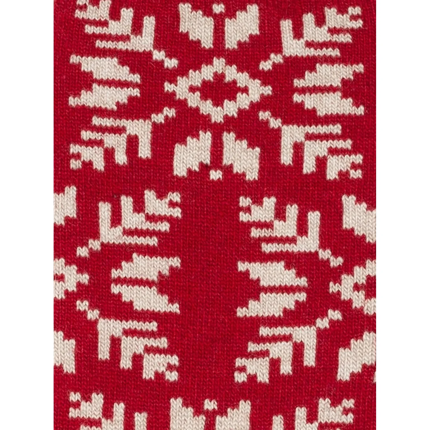Cozy Aino Tissu tricoté, rouge et blanc, motif norvégien, motif géométrique, mailles tricotées