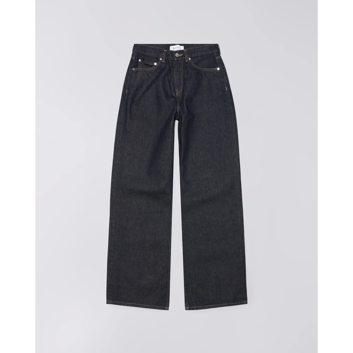 Jeans, Dunkelblau, Weites Bein, Hohe Taille, Denim