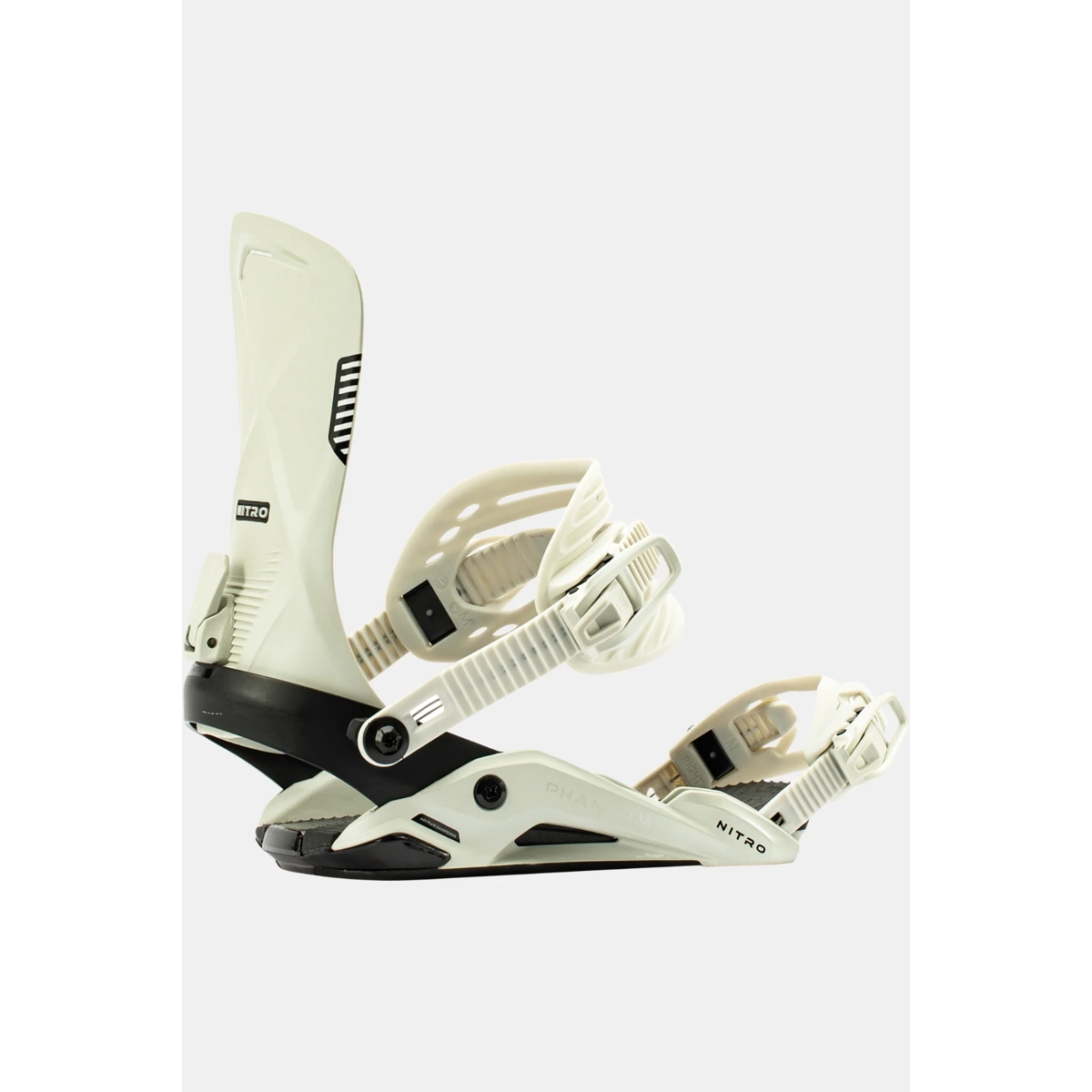 Snowboard-Bindungen, Highback, Gurtbindungen, Weiß/Beige, Nitro-Marke, Bindings, Schneeboard, Schneesportbindung, weiß, verstellbar