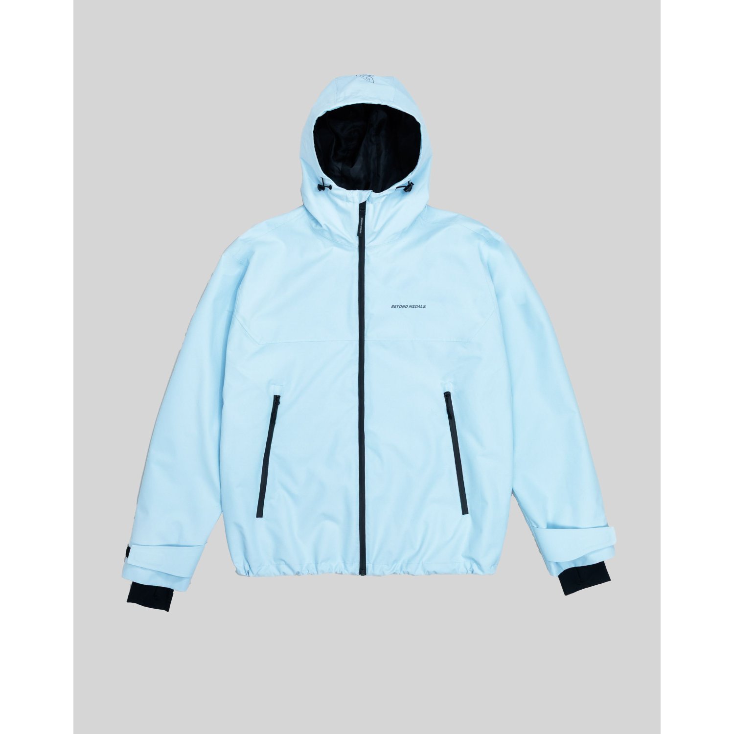 Park Jacket 2L Veste à capuche, bleu clair, poches zippées, coupe-vent, ourlet élastiqué