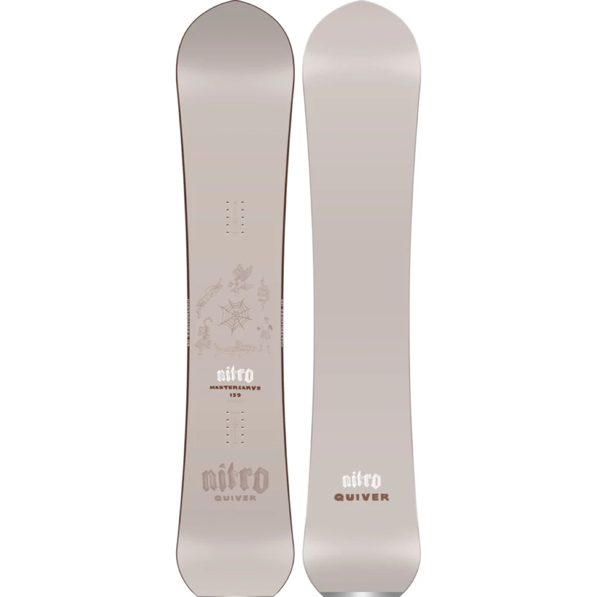 Mastercarve ski, snowboard, paire, glacier, neutre, snowboard, twin tip, beige, illustration, quiver