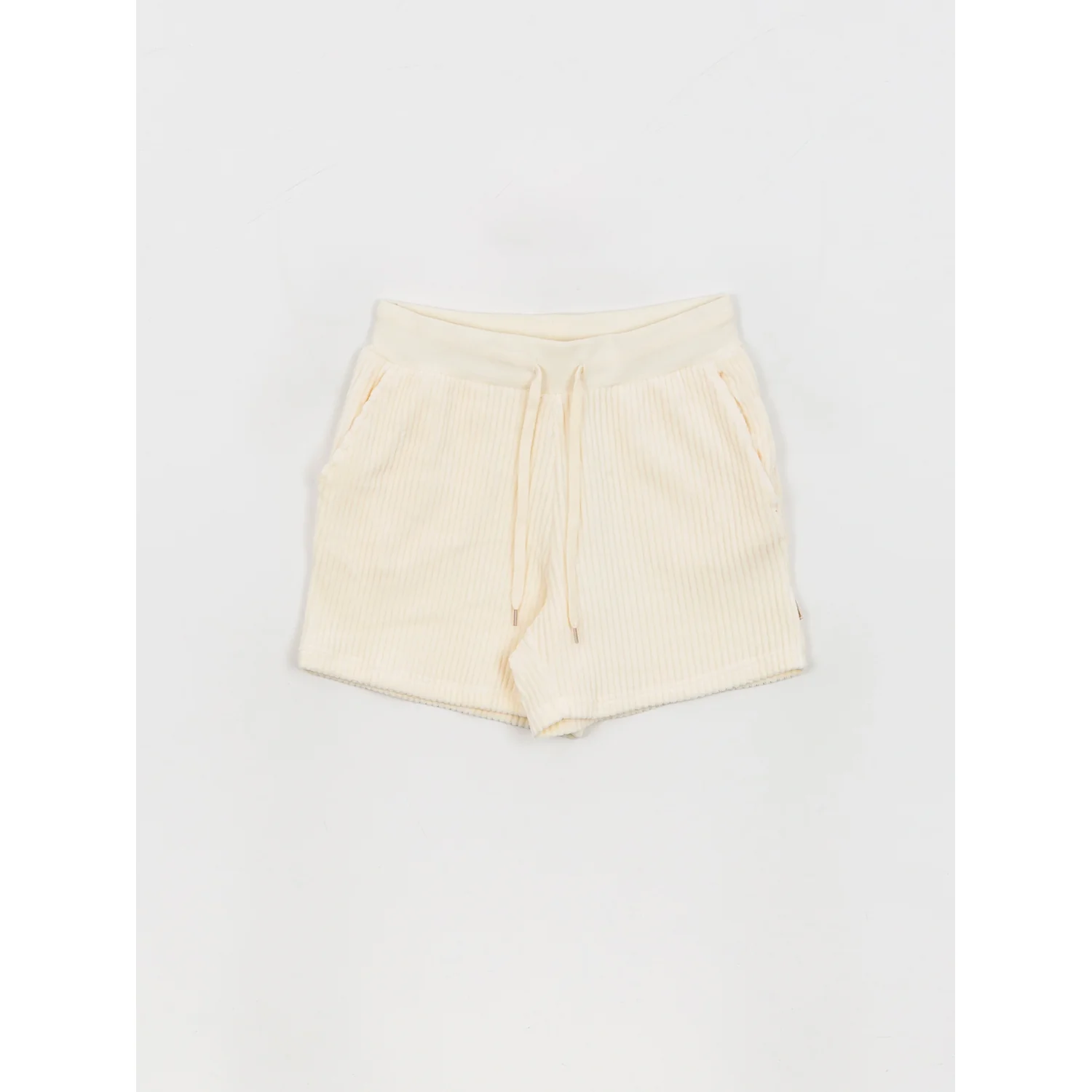 Shorts, Rippstoff, Cremeweiß, Kordelzug, Seitentaschen