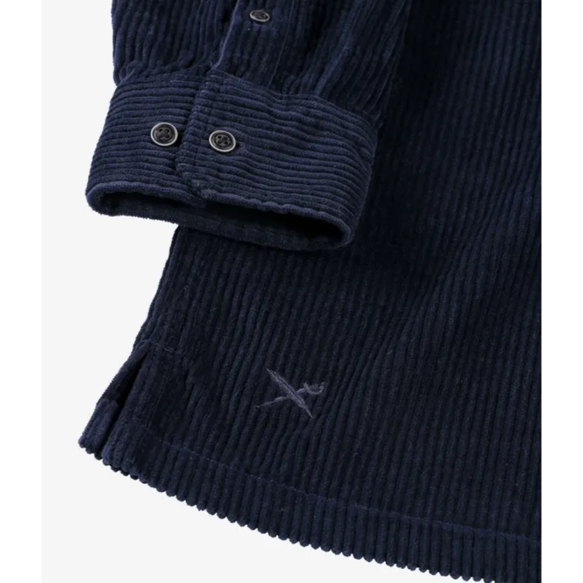 Kordjercord, Jacke, Marineblau, Knöpfe an Bündchen, Textur