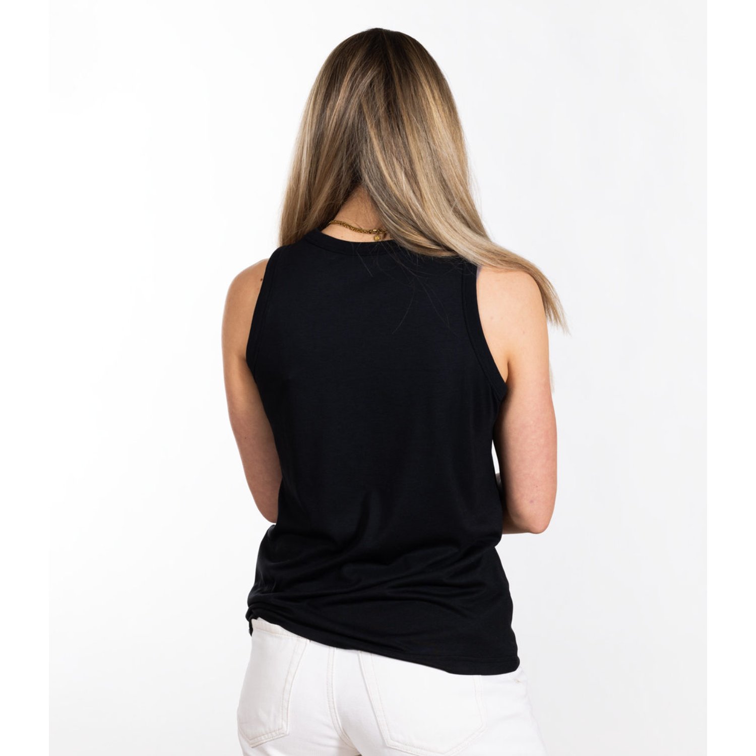 Mono Lyocell Tank Top Débardeur, sans manches, noir, coton, décontracté