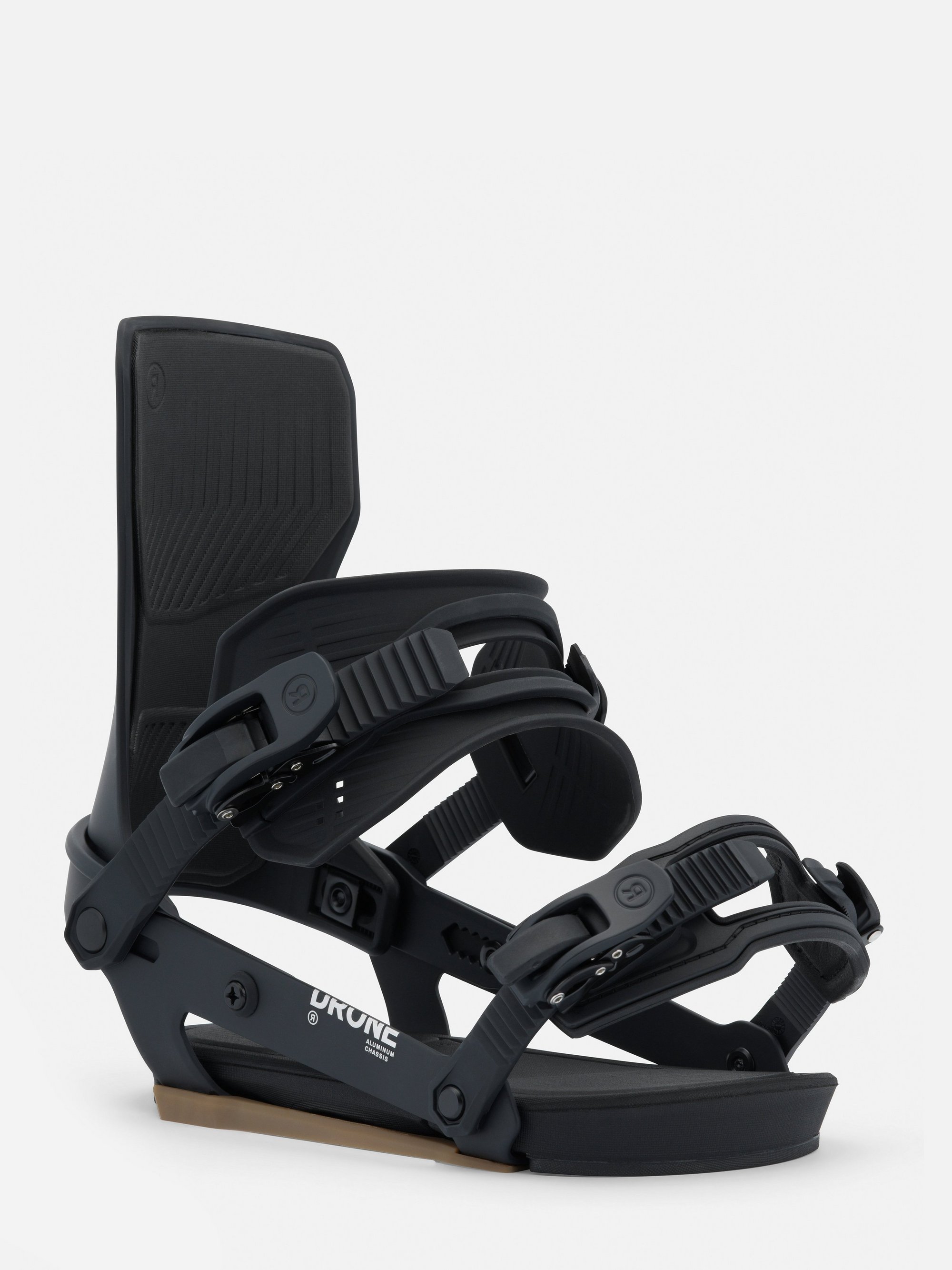 Fixation de snowboard, vue arrière, spoiler, logo Ride, sangles réglables, fixations de snowboard, sangles réglables, spoiler, noir, boucles
