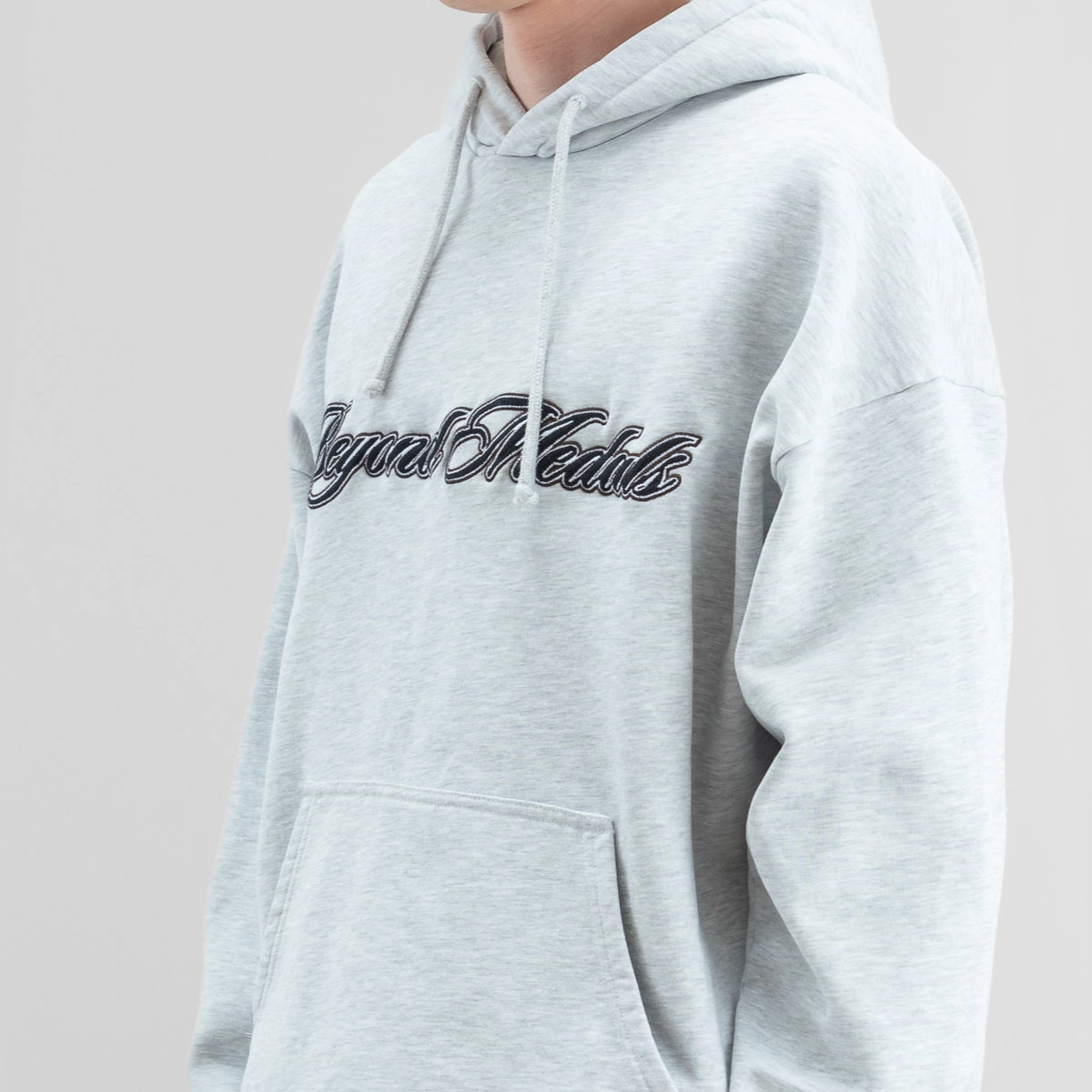 Hoodie, Pullover, Kapuze, Graues Sweatshirt, Kängurutasche