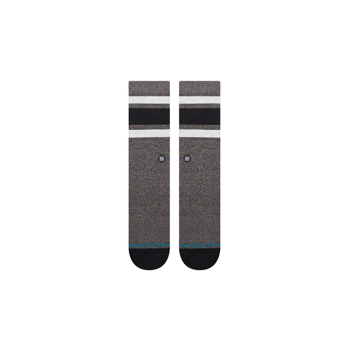 Chaussettes, rayées, grises, longueur cheville, couleurs unies