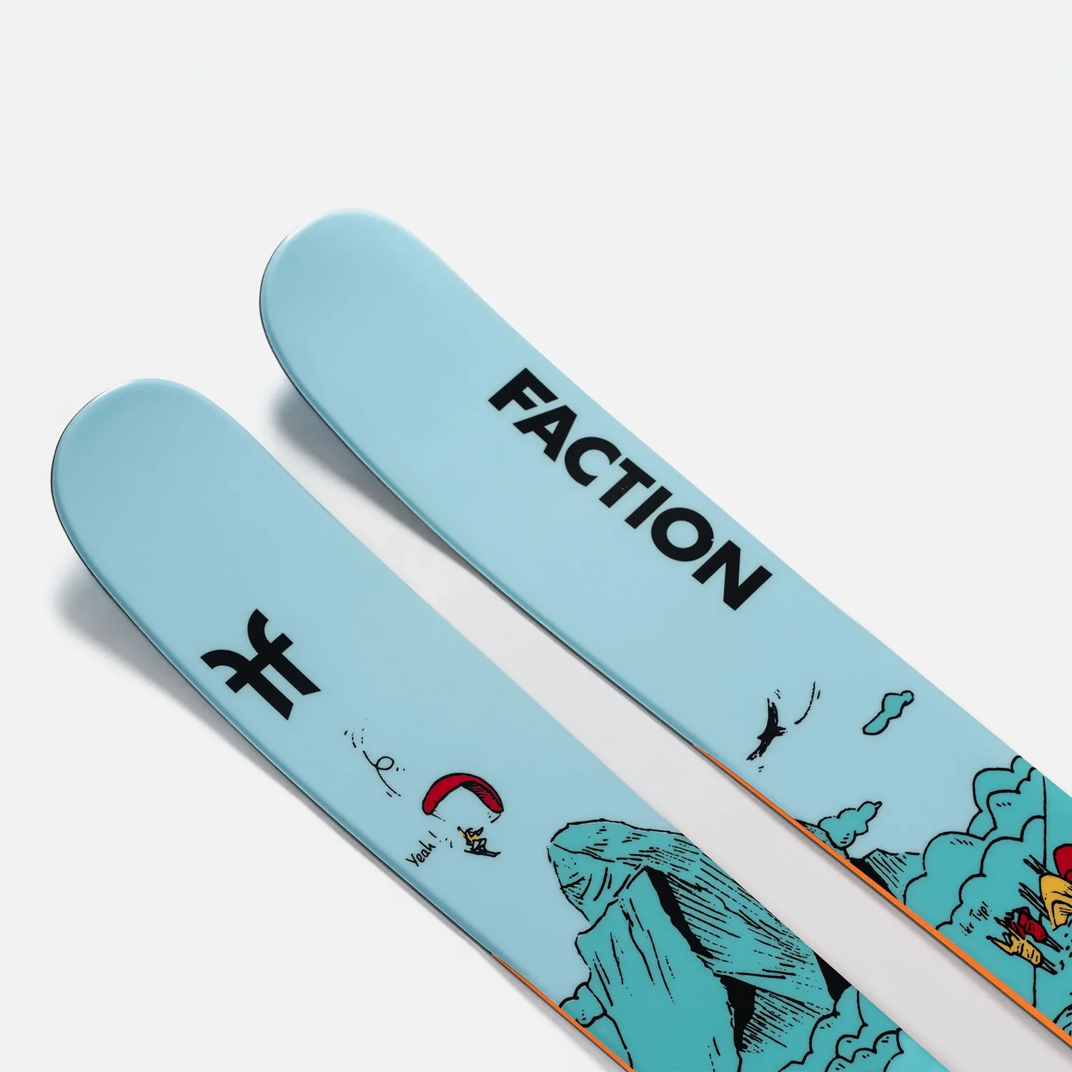 Ski, Hellblau, Grafikdruck, Paar Ski, Freeride-Ski