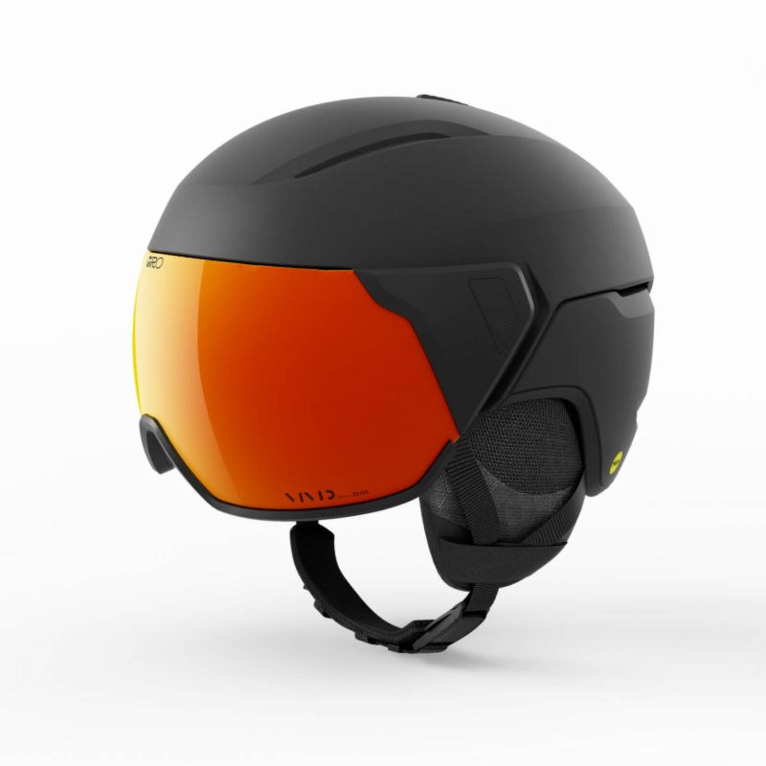 Orbit Spherical Helmet Bonnet de ski, lunettes de ski, verres orange, casque avec visière, sangle