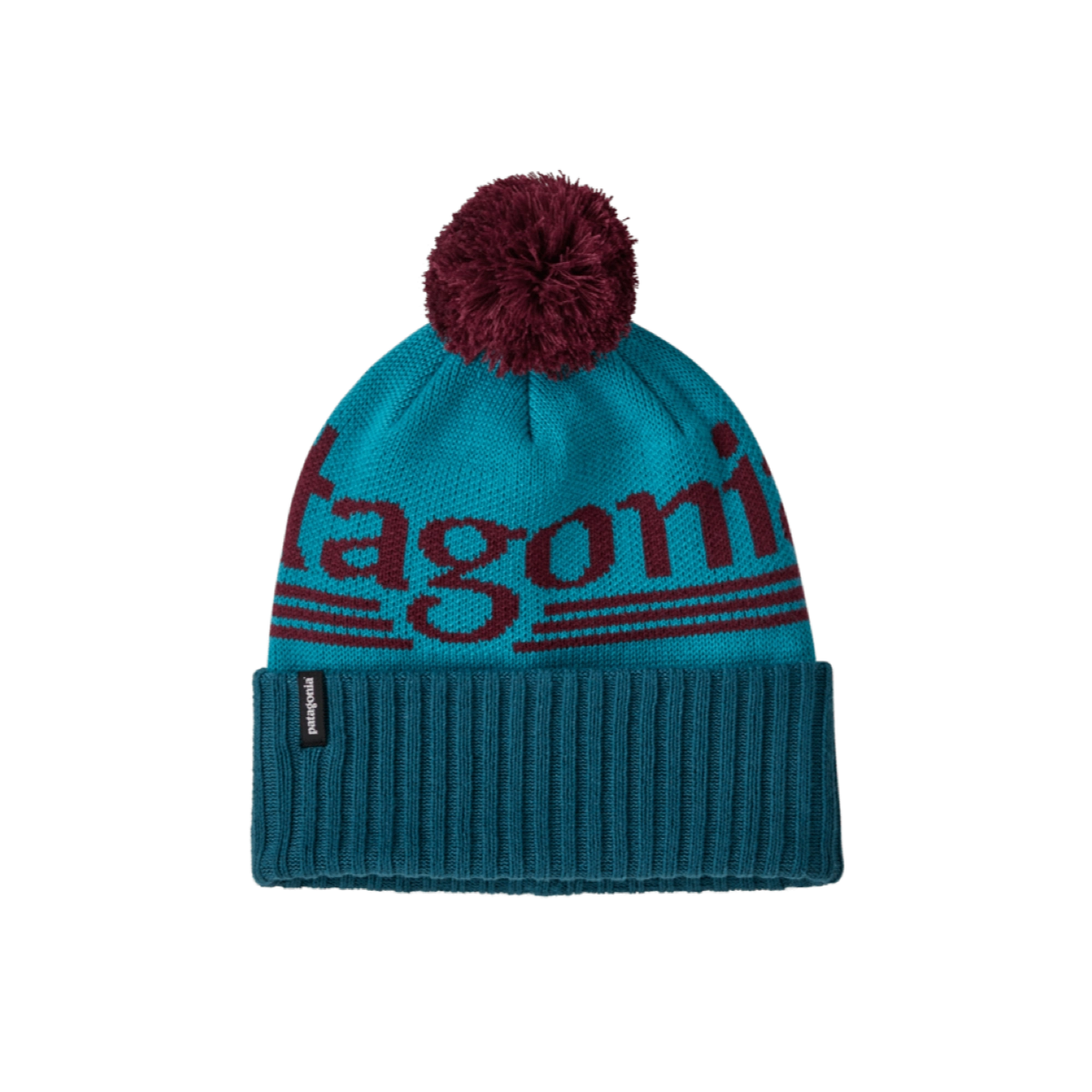 Mütze, Pompon, Strickmütze, Blau, gerippte Bündchen