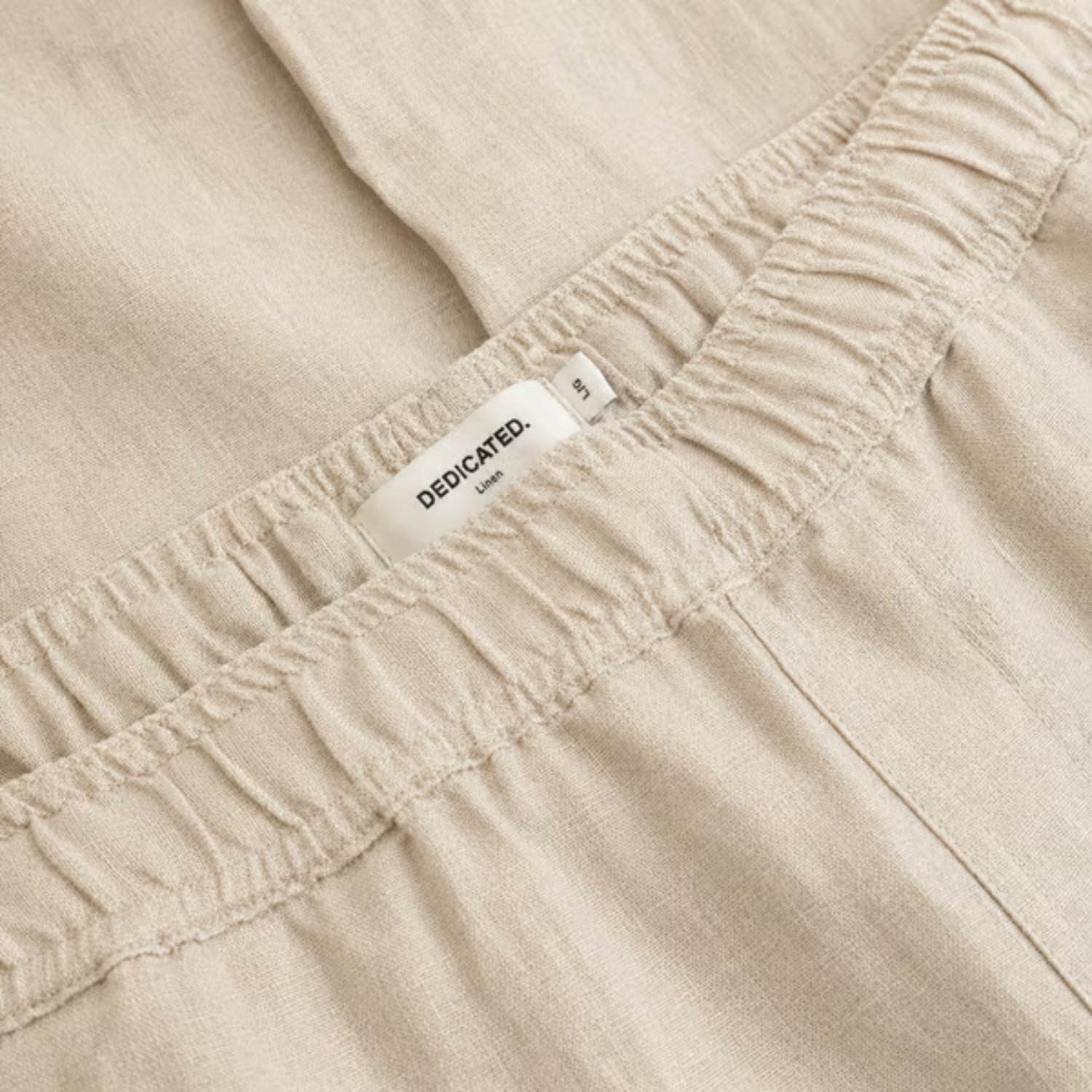 Beige, Lycra, Elastischer Bund, Hose, Kleidungsetikett