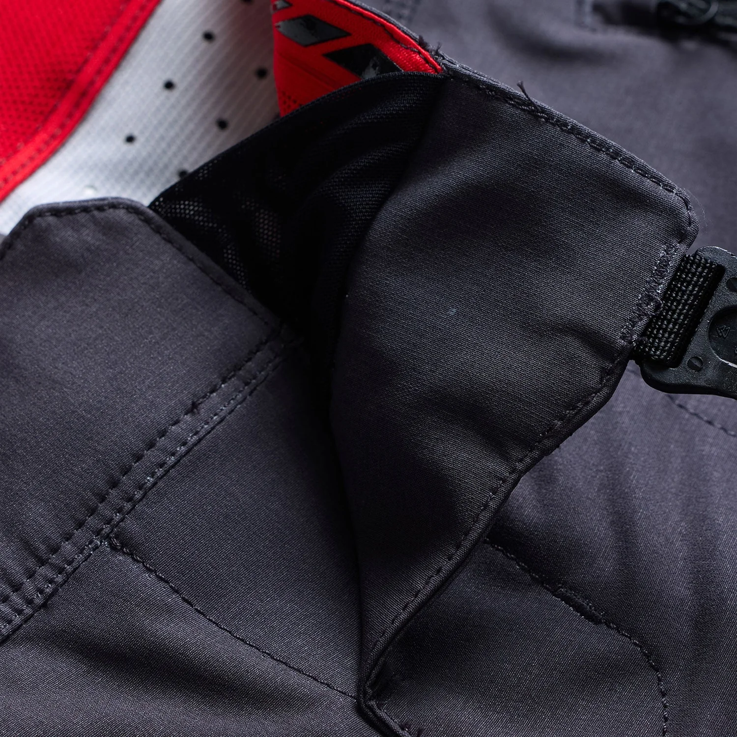 Womens Lilium Pro Pant Motorradhose, schwarzer Stoff, Klettverschluss, verstärkte Nähte