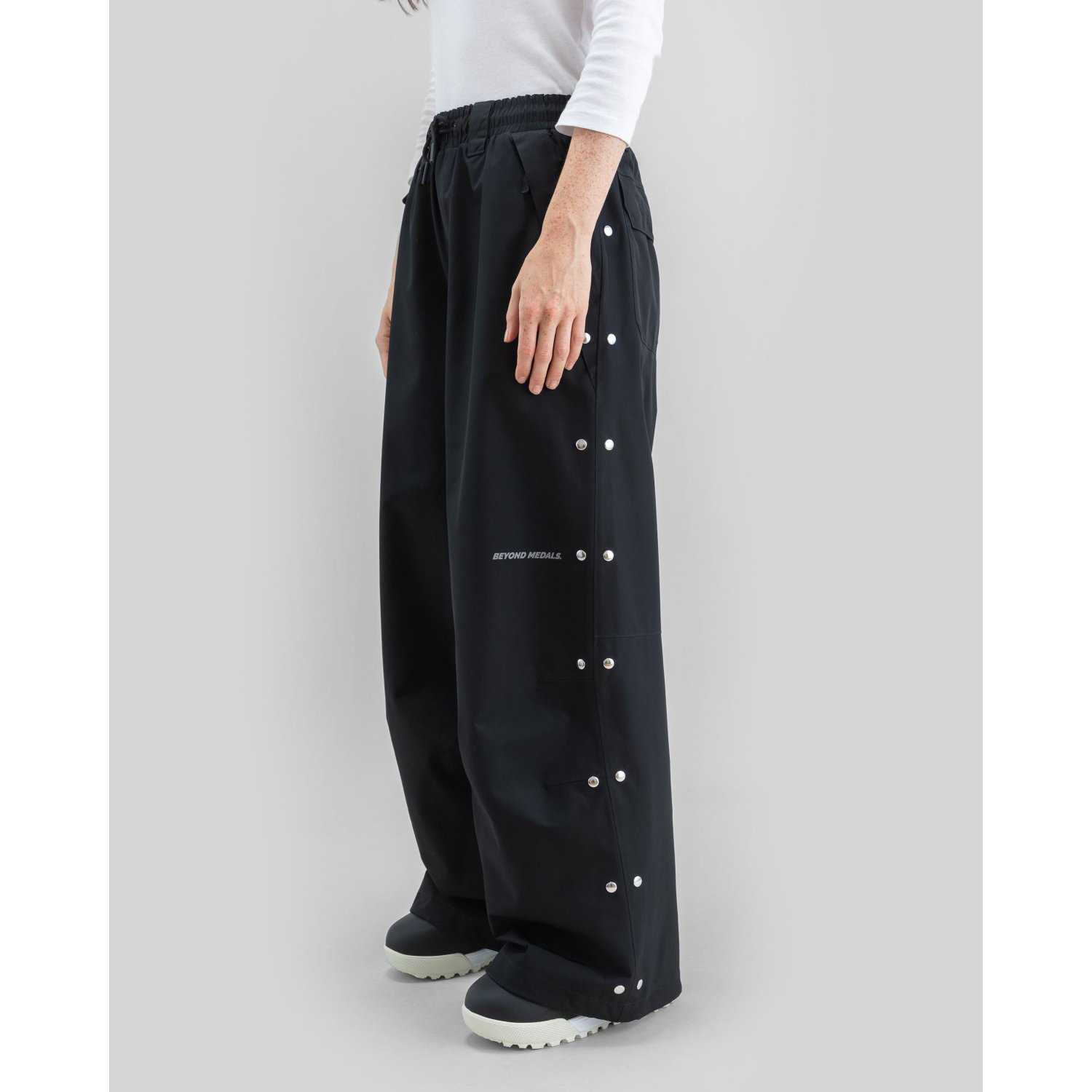 Park Pants Sdb 2L Haremshose, Druckknopf, schwarze Hose, Kordelzug, weite Passform