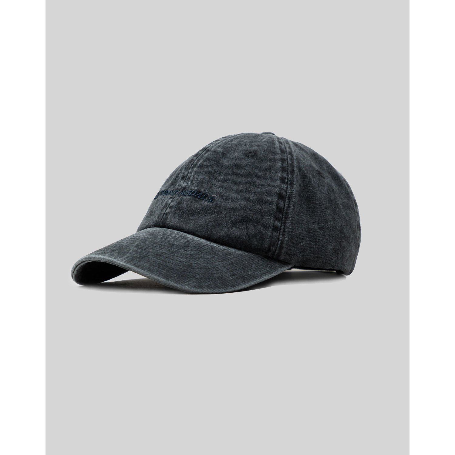Acid Logo Dad Cap Casquette de baseball, style denim, délavage foncé, visière incurvée, unisexe