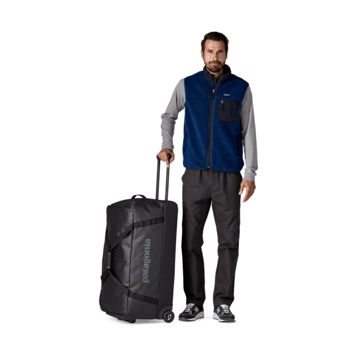 Reisetasche, Rollkoffer, Fleece Jacke, Material Fleece?, Graue Hose