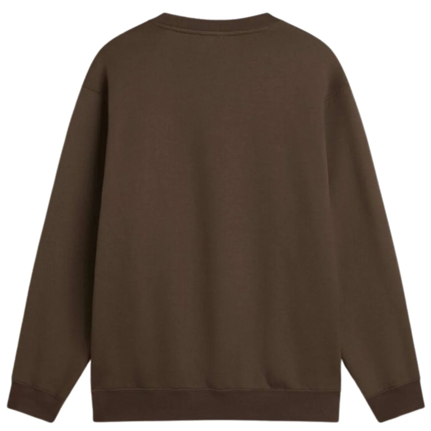 Sweatshirt, Dunkelbraun, Rundhalsausschnitt, Langarm, Einfarbig