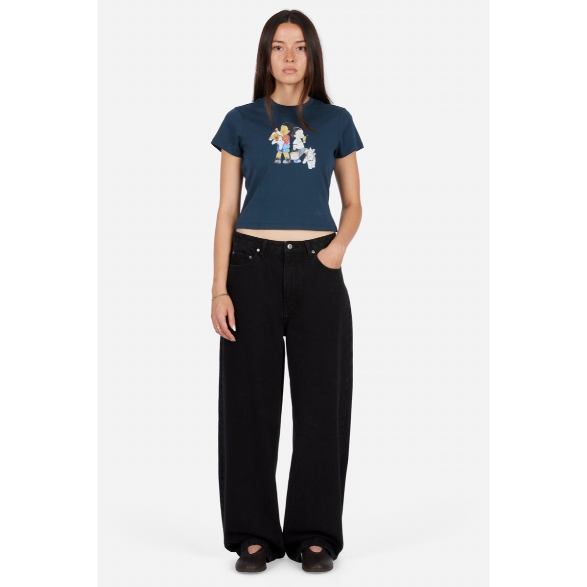 Besties Tee crop-top, t-shirt, graphic, short-sleeve, blue, t-shirt, graphic, short-sleeve, blue, crop top