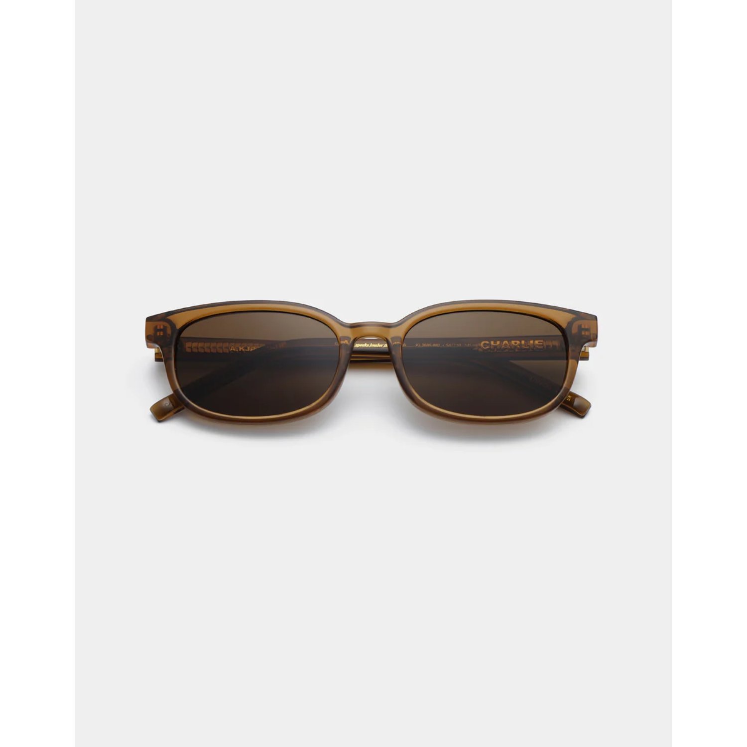 Lunettes de soleil, monture marron, forme rectangulaire, gris écaille, polarisées