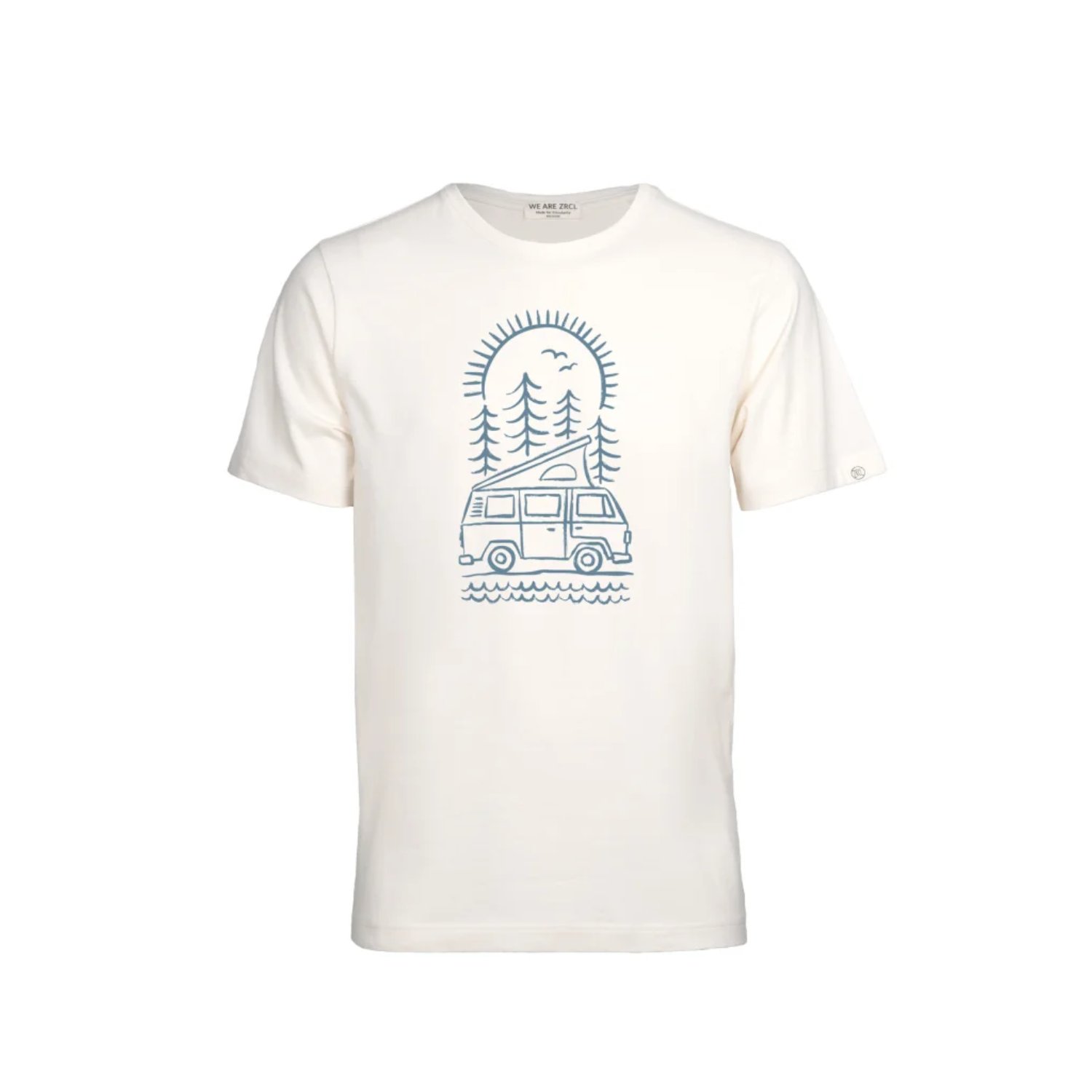 T-shirt, plage, camping, van, imprimé graphique