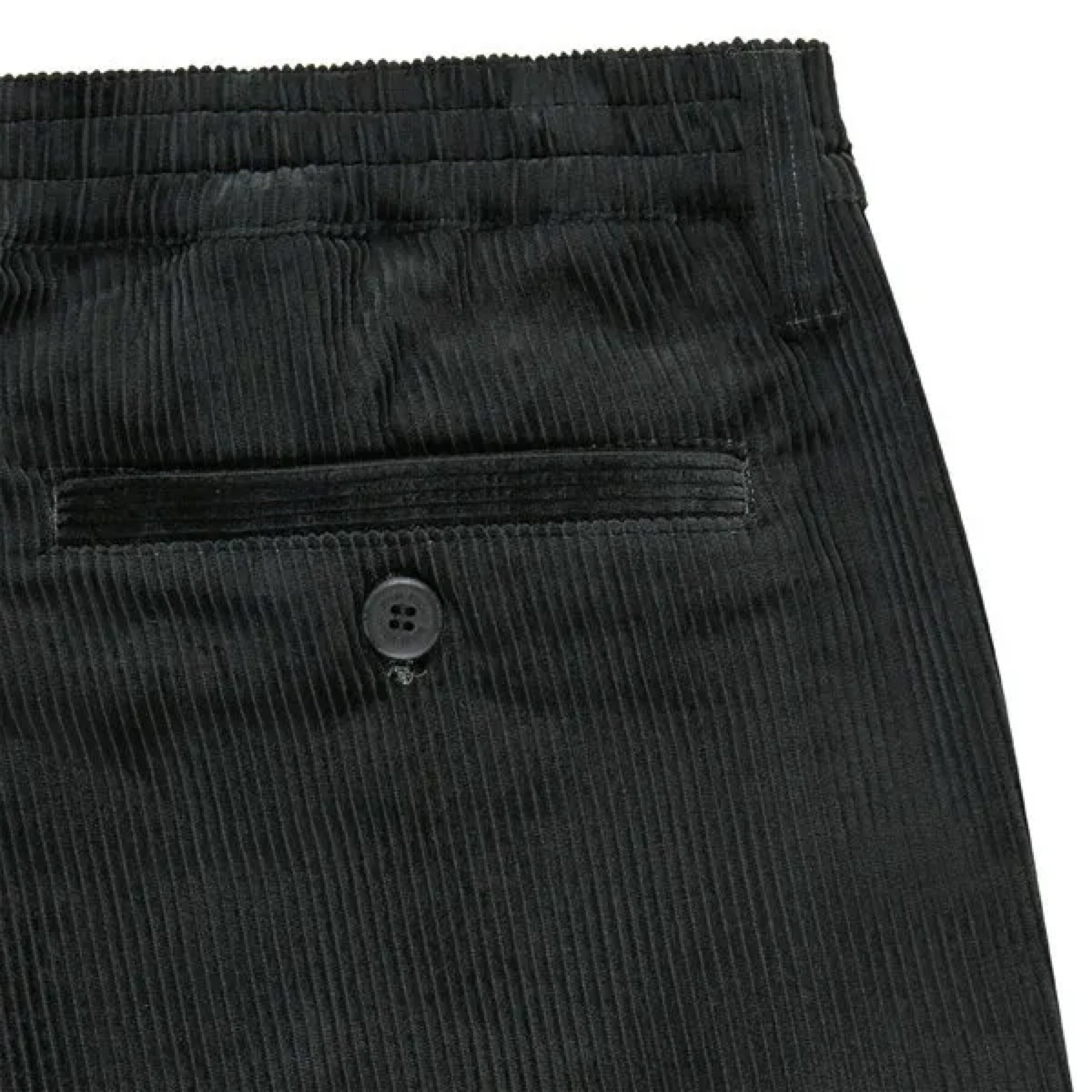 Bubble Cord Pant Pantalon en velours côtelé, poche, taille élastiquée, noir