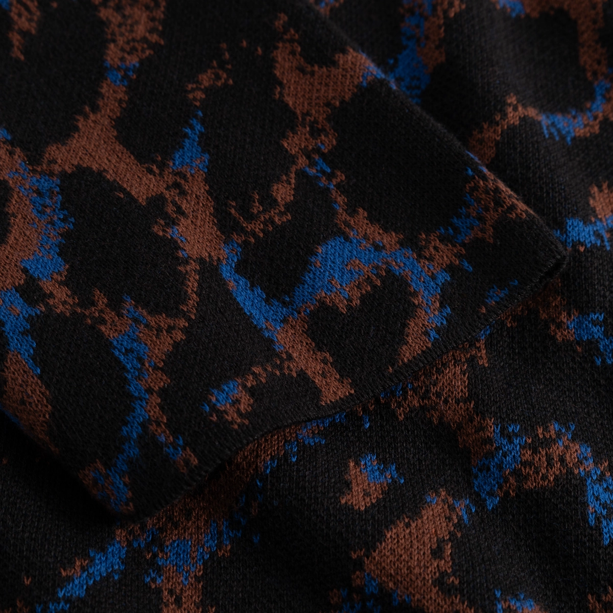 Wollstoff, Plüsch, Karomuster, braun-blau, Textil, Karomuster, Strickstoff, Schwarz, Braun, Blau