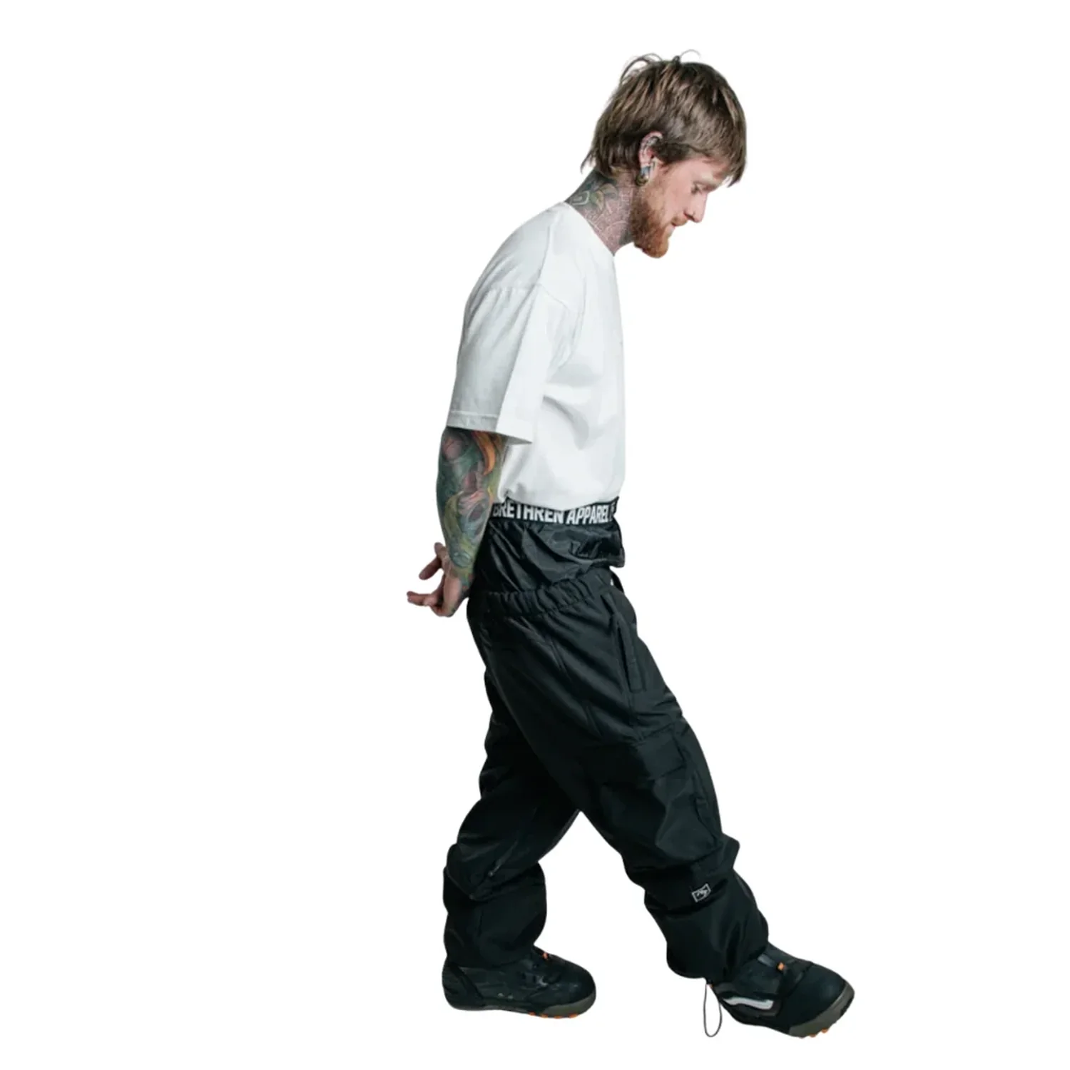Schwarze Hose, Weiter Schnitt, Cargo-Hose, Elastischer Bund