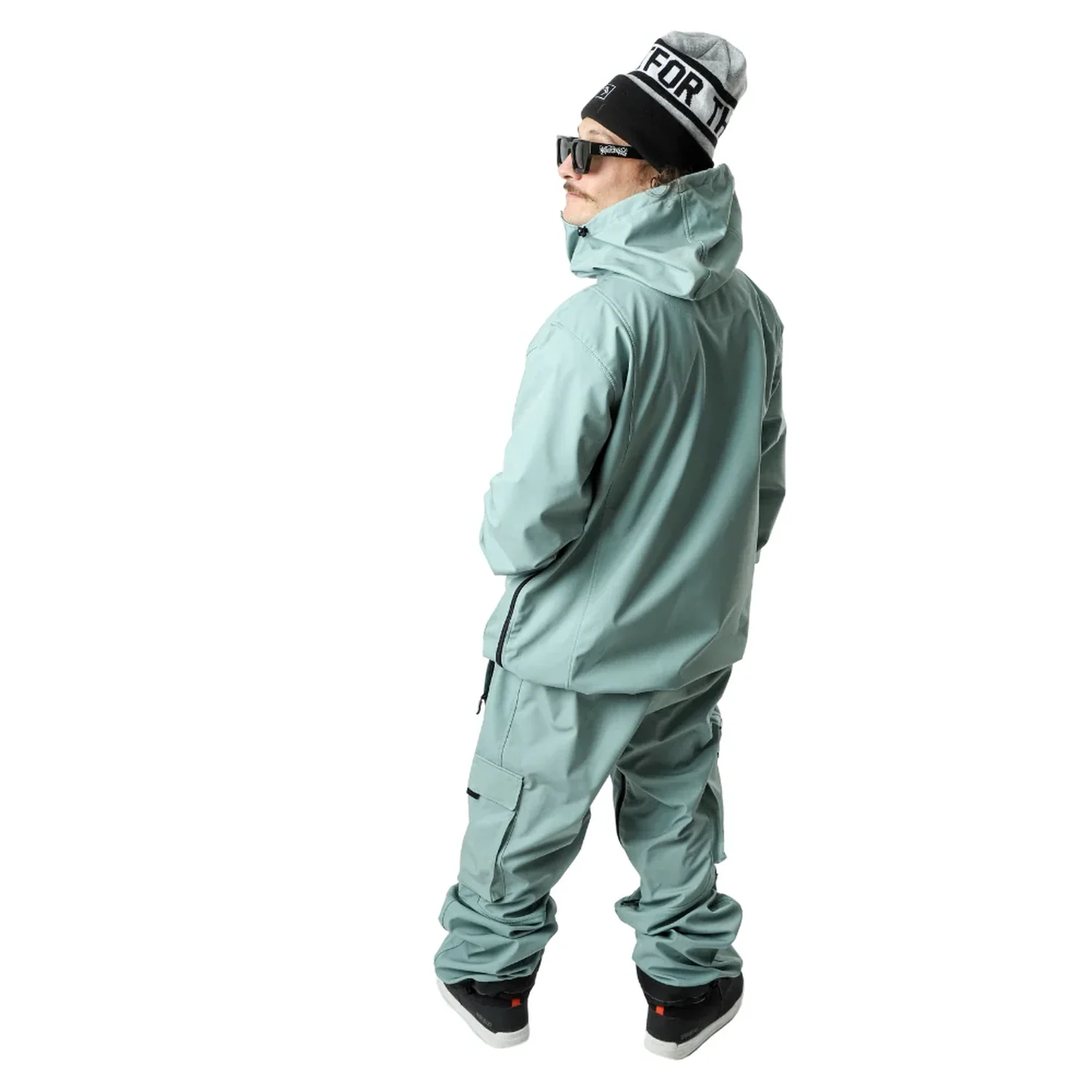 Access Anorak Unisex Combinaison de ski, veste à capuche, pantalon de ski, vert menthe, poches cargo