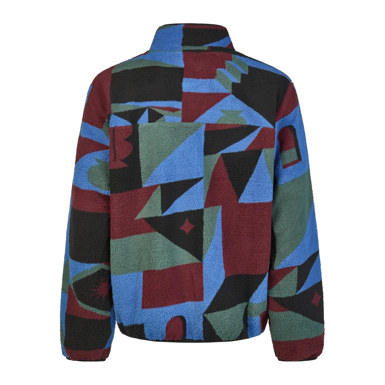 Insaneia Jacket Veste polaire, col montant, polaire « teddy », motif géométrique, multicolore