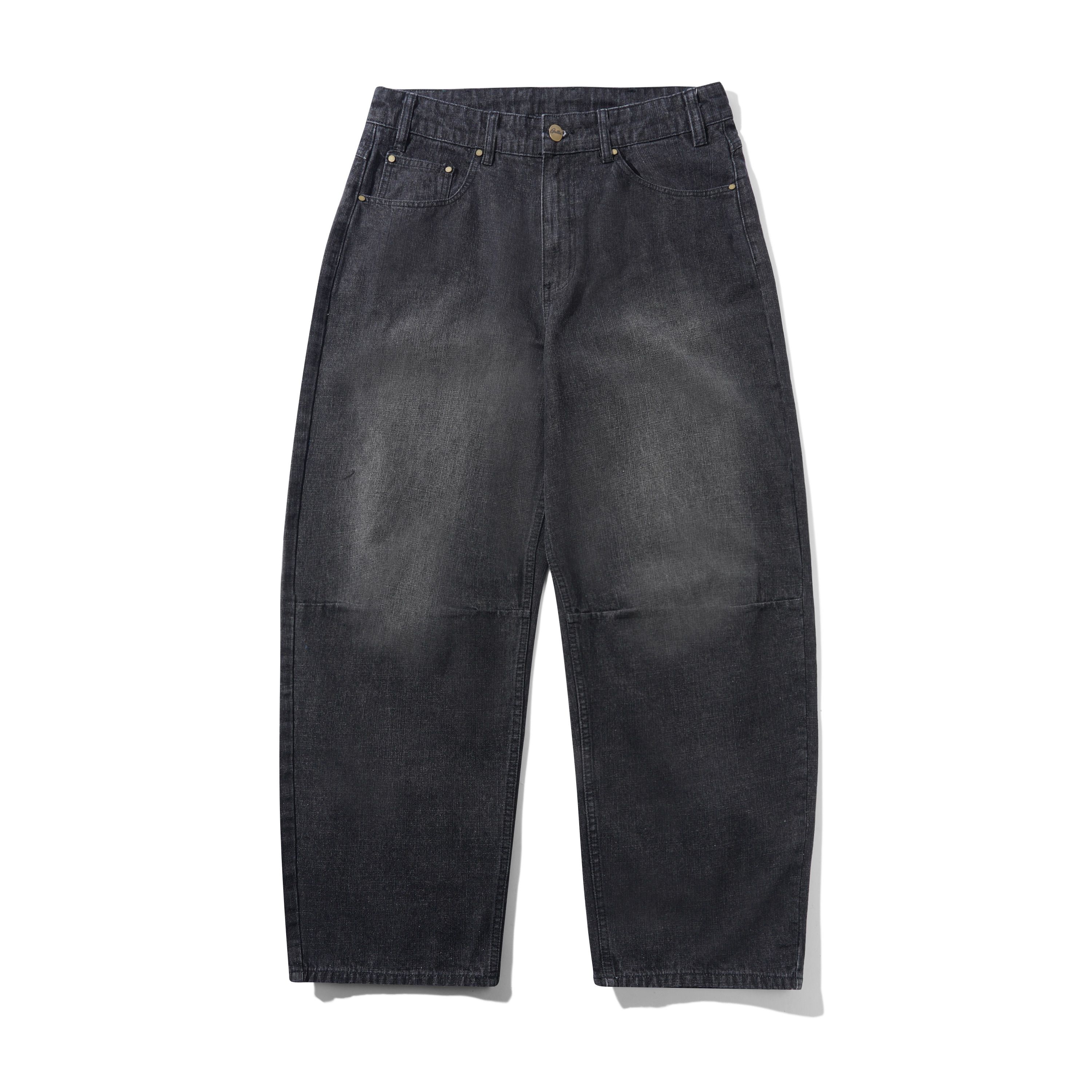 Jeans, denim, jeans délavés foncés, jeans à jambes larges, cinq poches