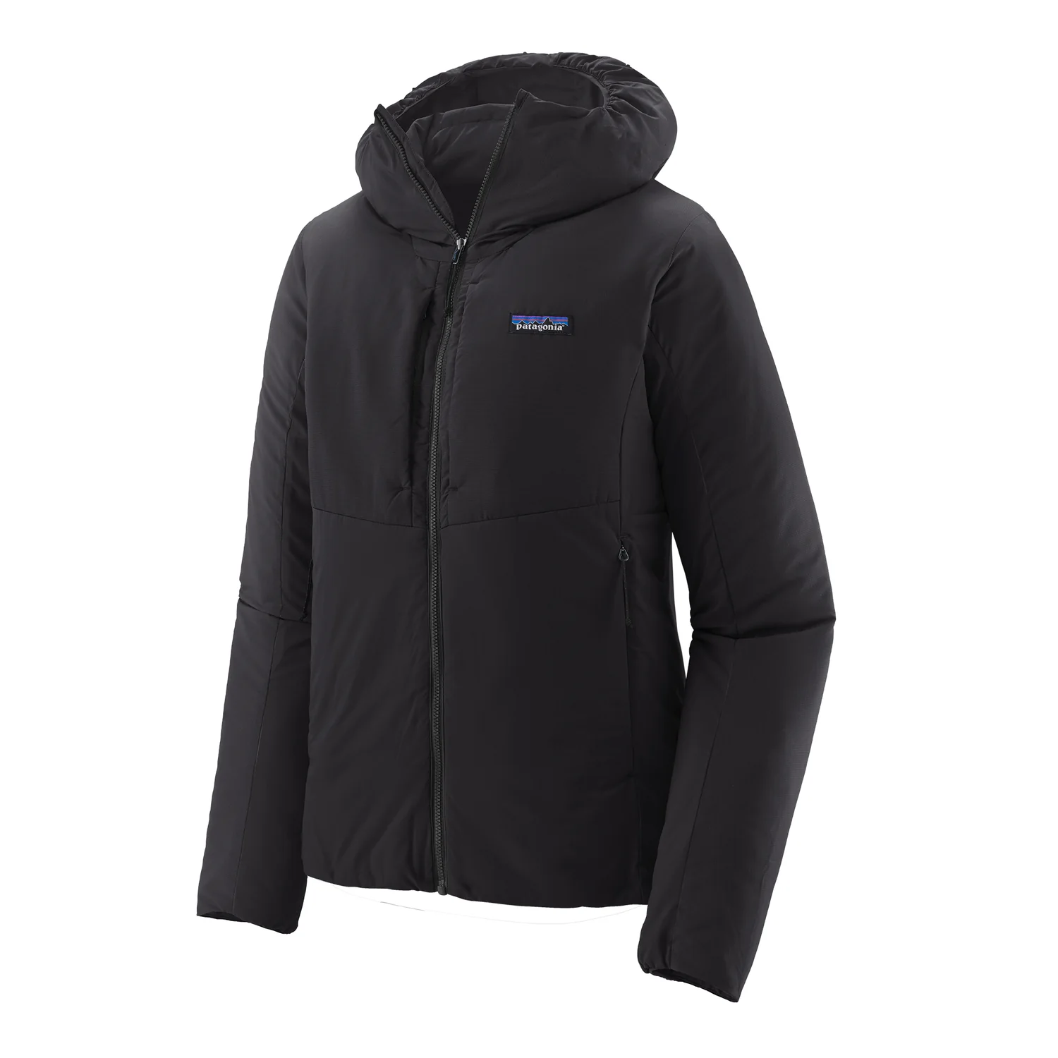 Steppjacke, Kapuze, Schwarz, Reißverschluss, Seitentaschen