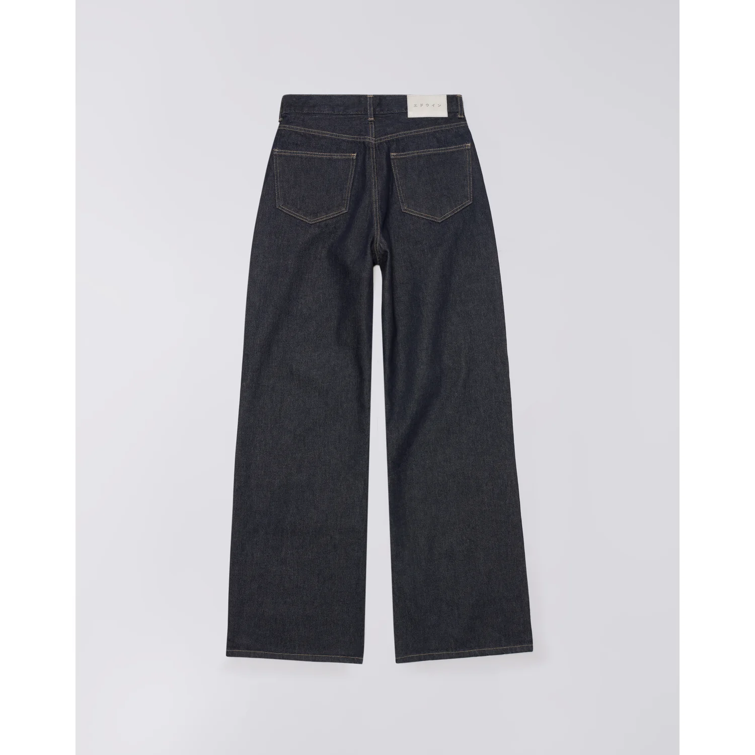 W' Olivia Pant Jeans, Dunkler Denim, Weites Bein, Hoher Bund, Kontrastnähte