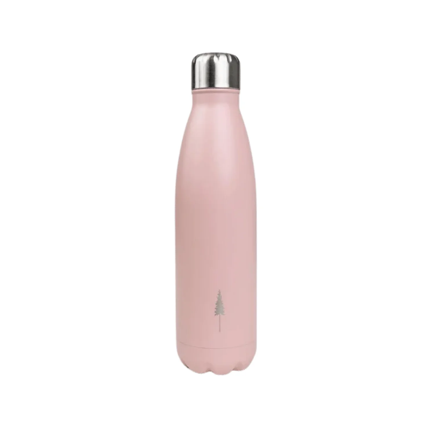 Trinkflasche, Edelstahl, Rosa, Schraubverschluss, Baum-Motiv