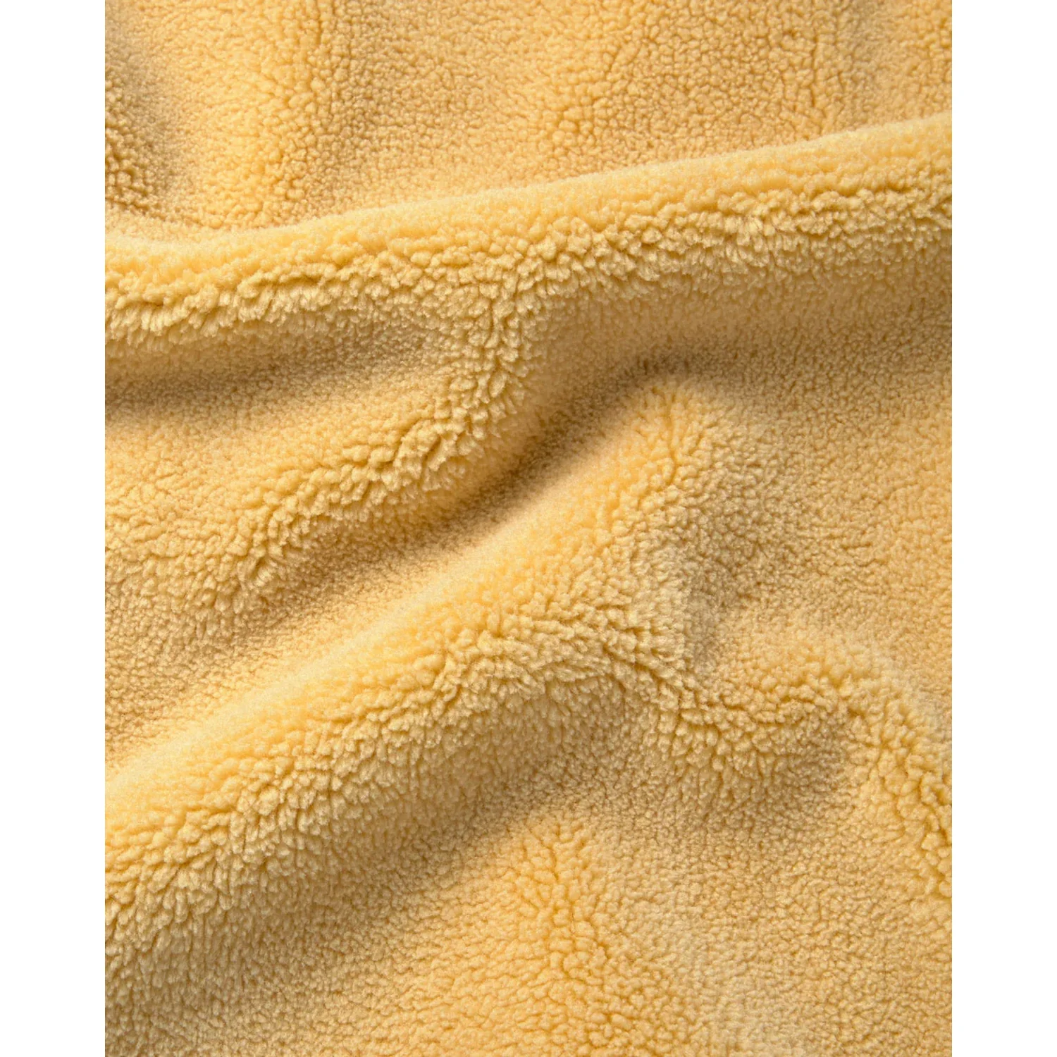 Craig Vest Teddyfell, Fleece-Stoff, Senfgelb, Plüschstruktur