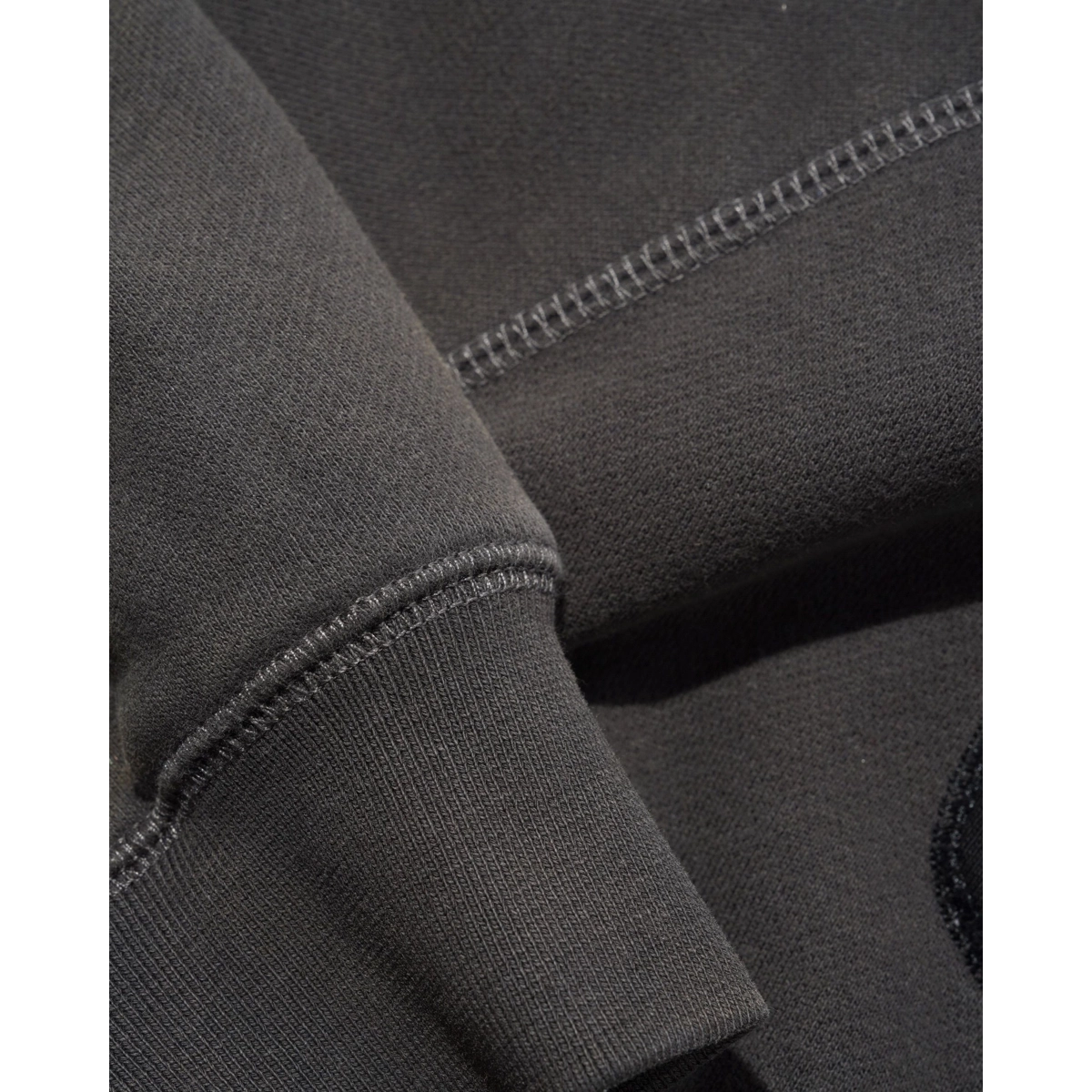 Stretch Zip-Thru Hood stoff, naehte, schwarz, stich, nähte, Hoodie, Sweatshirt, Kordelstich, Raglanärmel, Dunkelgrau