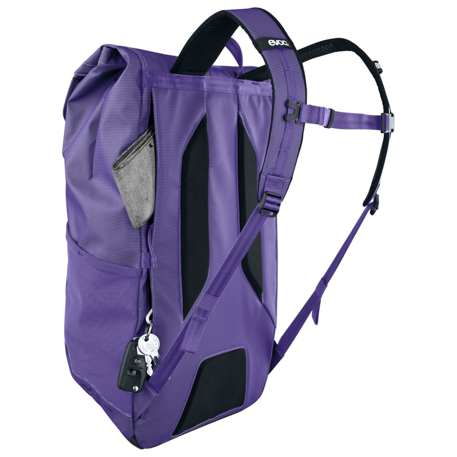 Rucksack, Lila, Backpack, Seitenfächer, Gepäckschloss
