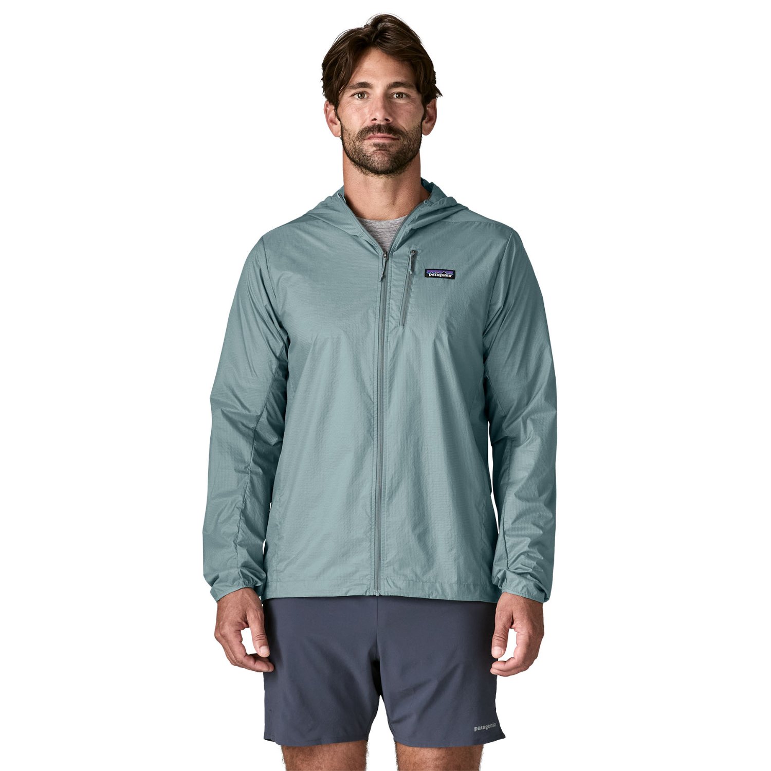 Regenjacke, Herren, winddicht, Frontreißverschluss, Kapuze