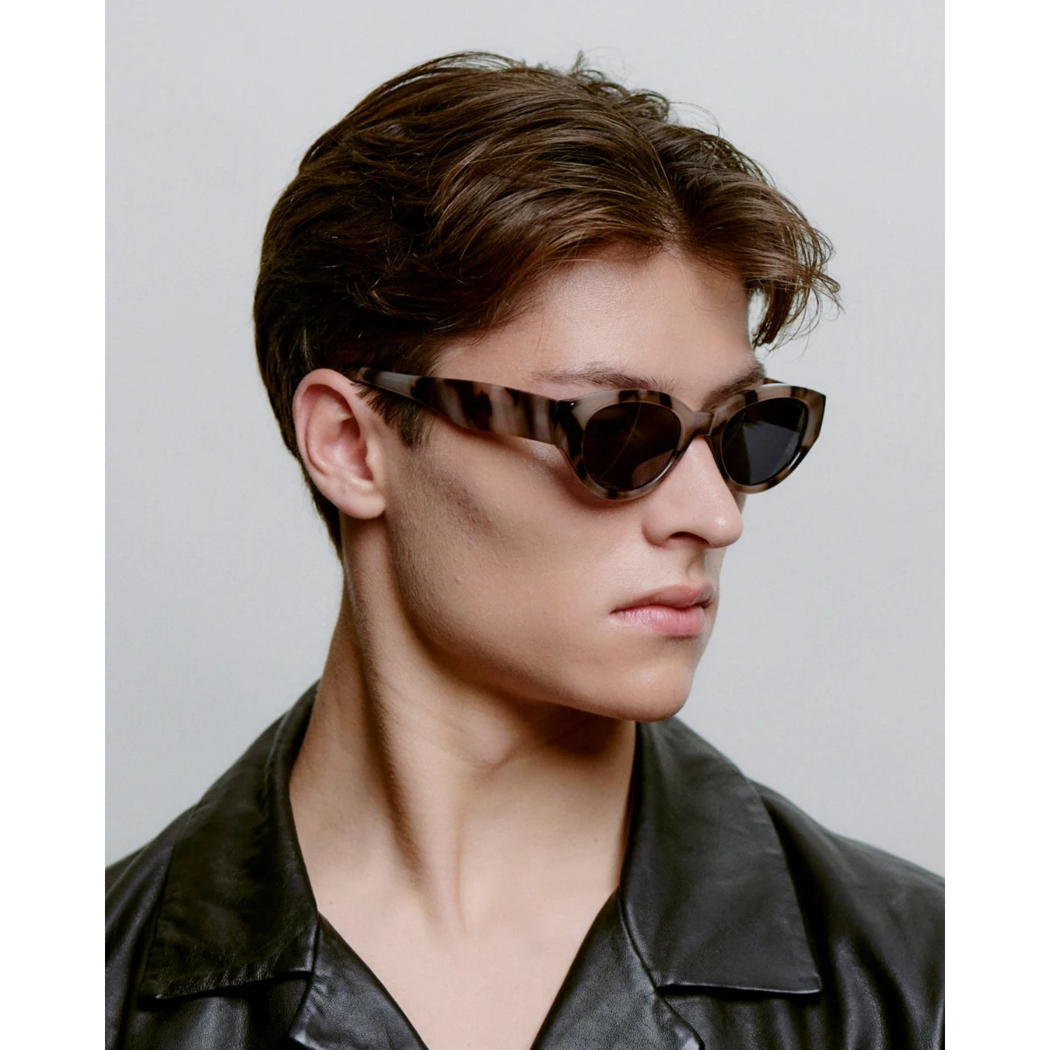 Lunettes de soleil, œil-de-chat, monture écaille, marron, lunettes