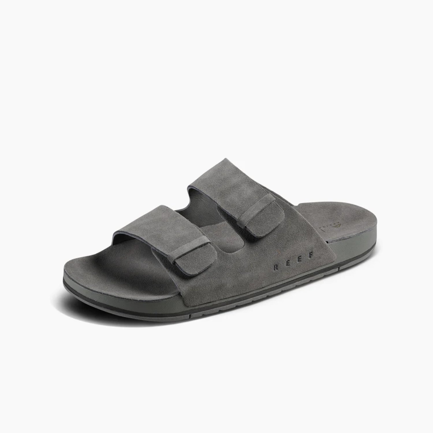 Ojai Two Bar Mocassins, sandales, chaussures, gris, cuir suédé