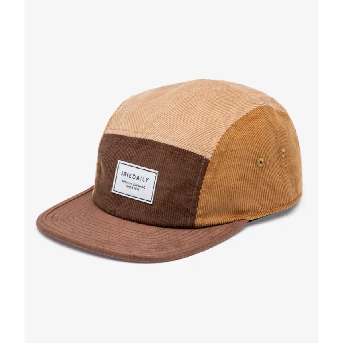 Corvin 5 Panel Cap Kappe, Corduroy, Patchwork, Braun, Casual Cap