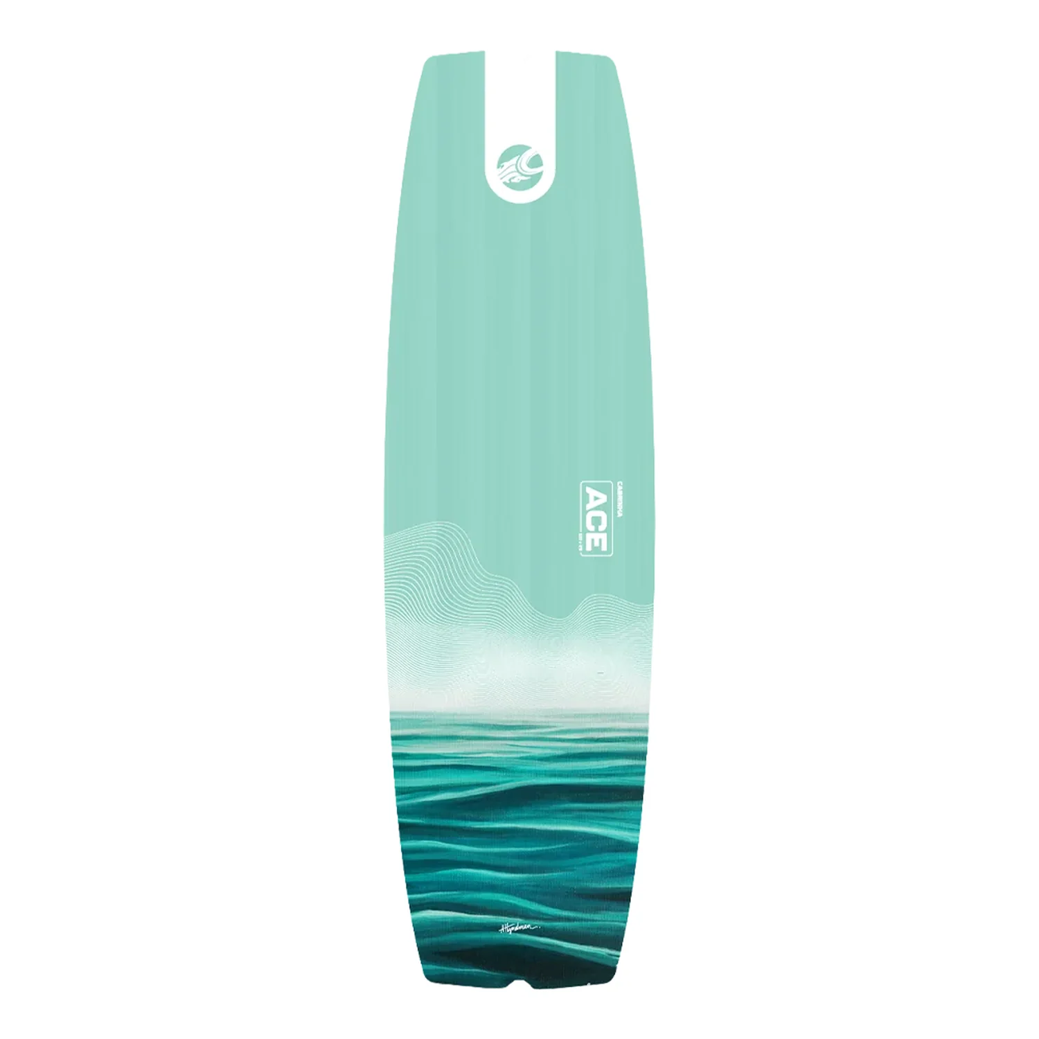 Ace Twin Tip Board Wakeboard, turquoise, motif de vagues